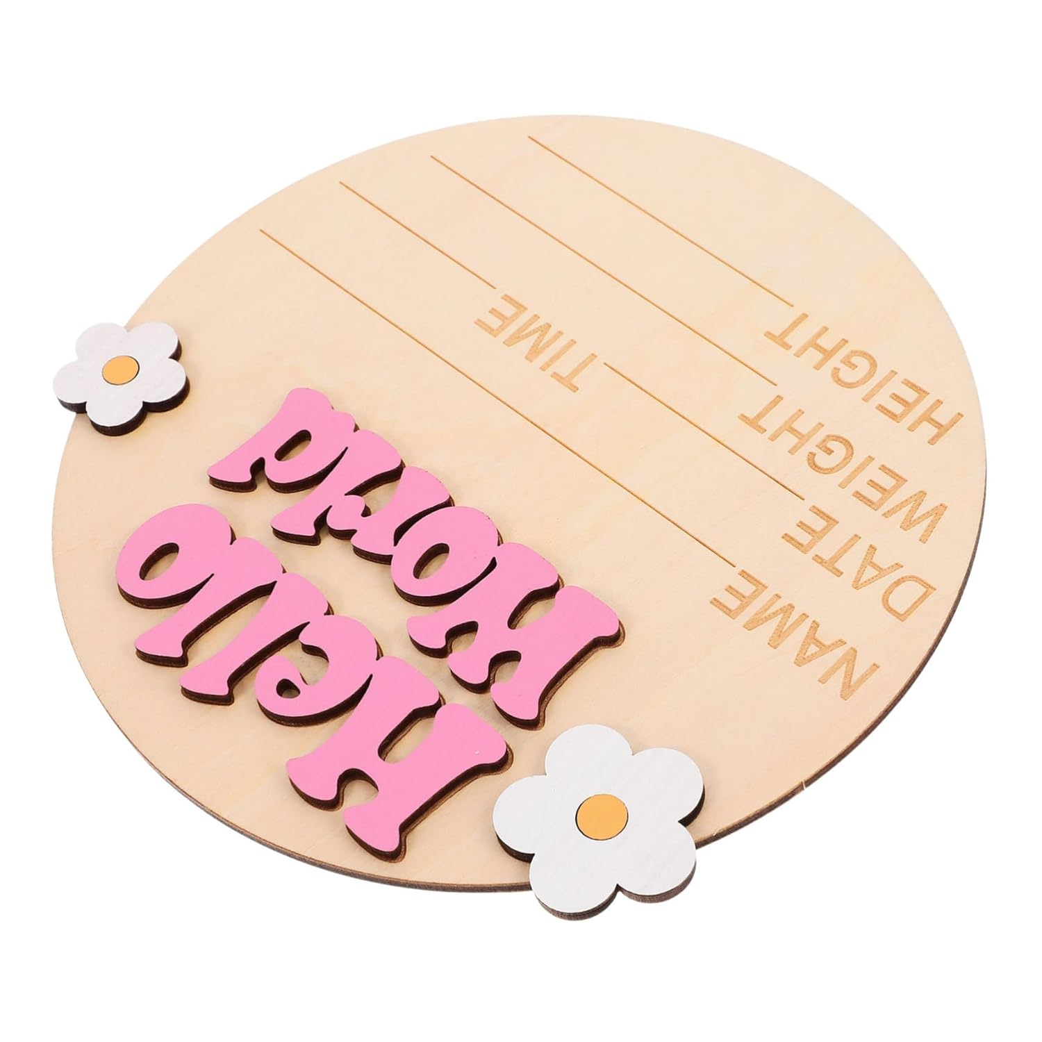 NOLITOY Growth Commemorative Card Wood Milestone Sign Newborn Announcement Sign for Shower Born Essentials for Nursery Decor