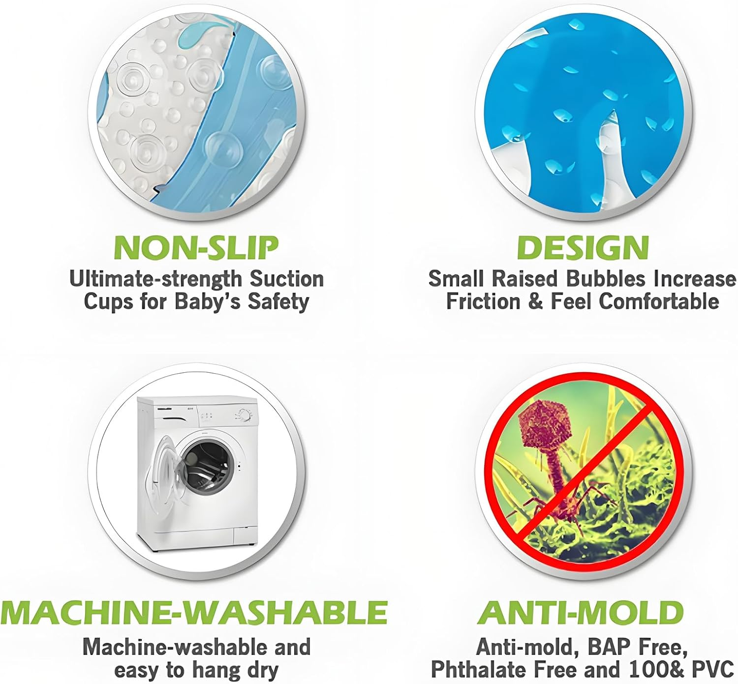 ZHIGOU Cartoon Kids Non-Slip Bathtub Mat - 27.56X15.35 Inch Kids Baby Bath Mat, Soft Toddler Floor Mat, Suitable for Boys and Girls, Machine Washable (Underwater World) image number 1