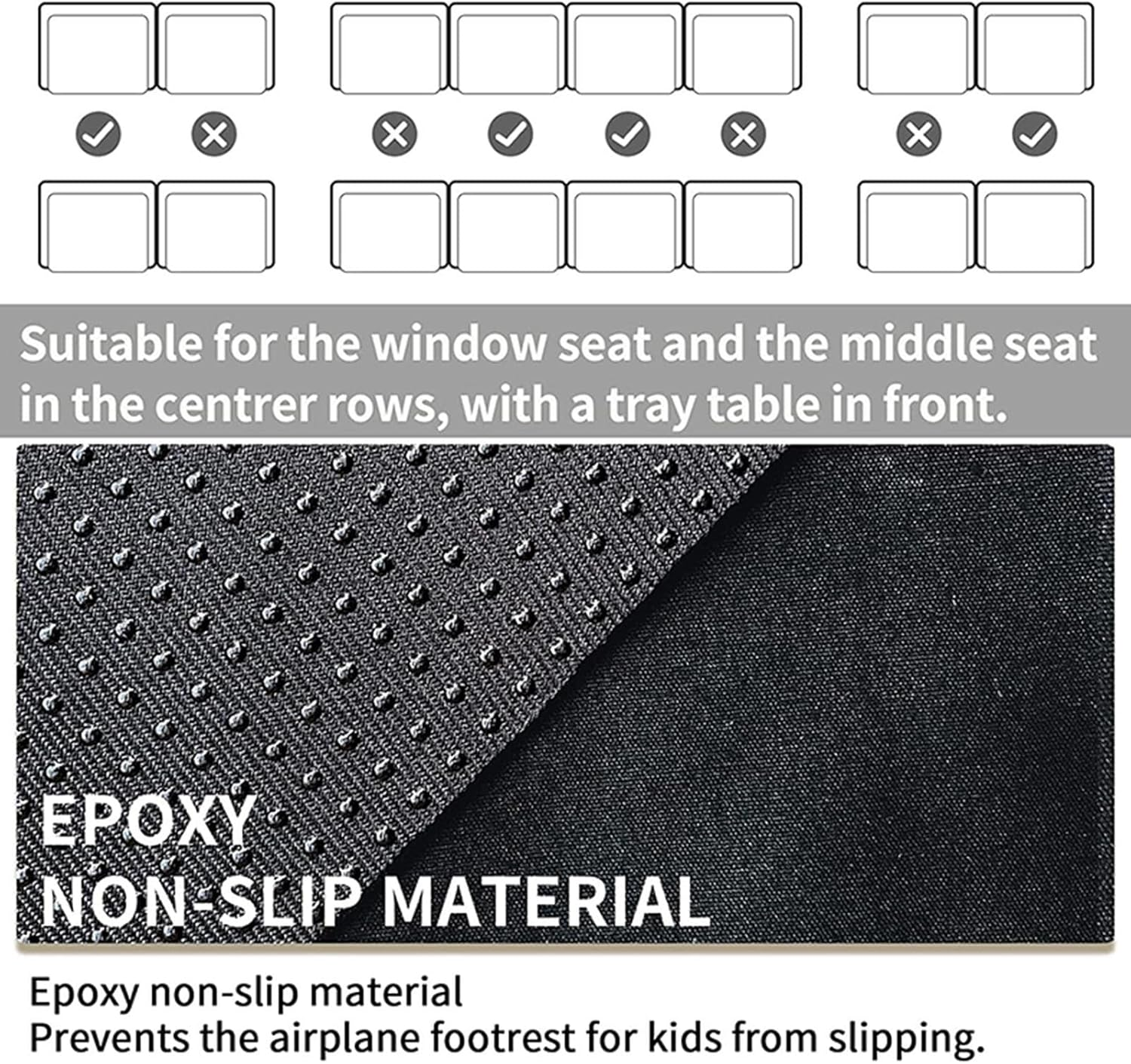 Flyaway Kids Bed Airplane - Kids Plane Seat Extender,Foot Hammock Travel Cushion for Relaxing, Sleeping, and Stretching Your Feet to Fits Aisle, Middle, Window, and Exit Row Seats Buniq image number 1