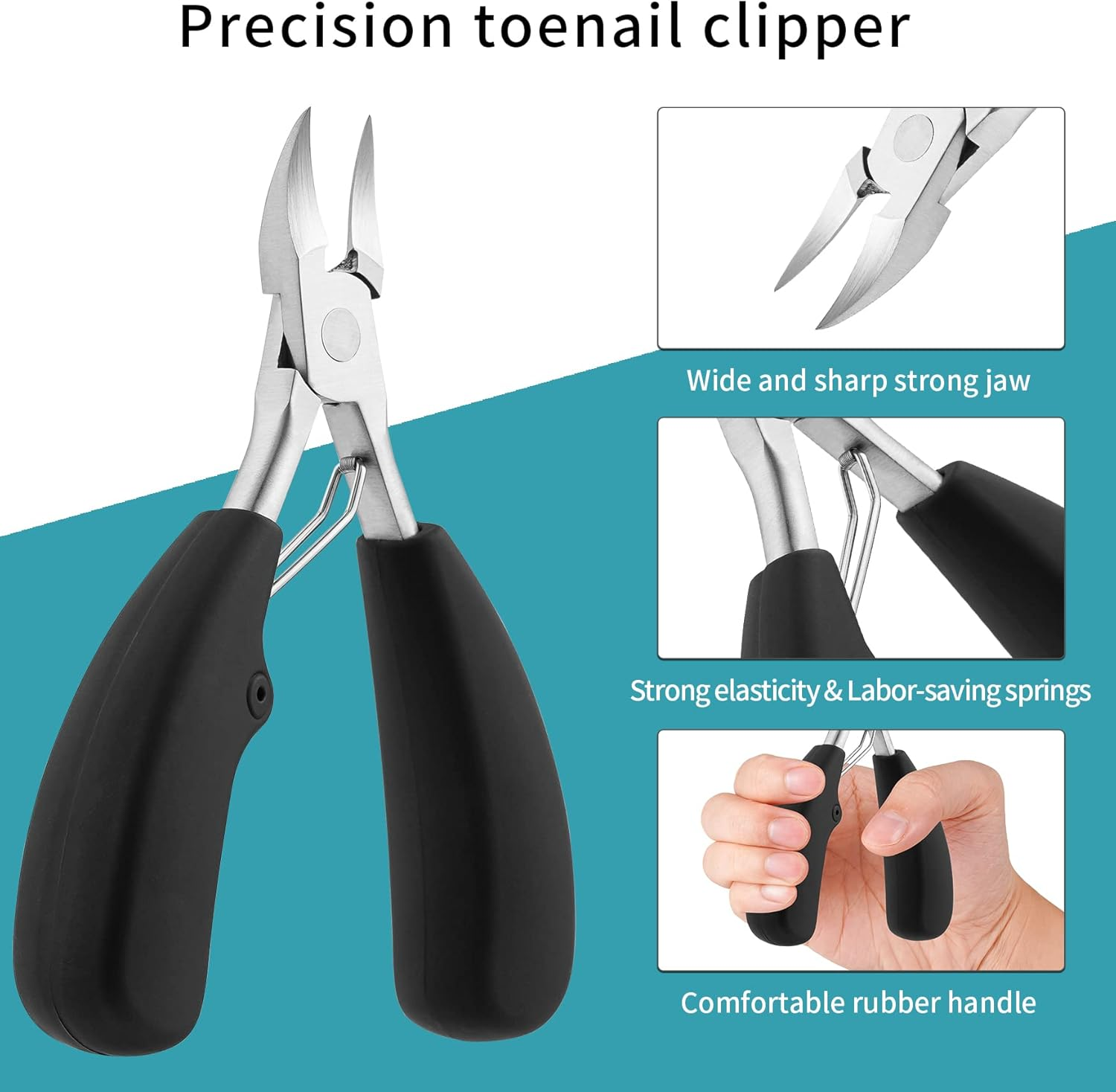 BEZOX Manicure Set, 5 Pieces Nail Clippers, Nail Scissors Tools Kit, Pedicure Toenail Nippers, Stainless Steel Professional Nail Cuticle Nippers, Nail File, Cuticle Pusher, Cuticle Knife