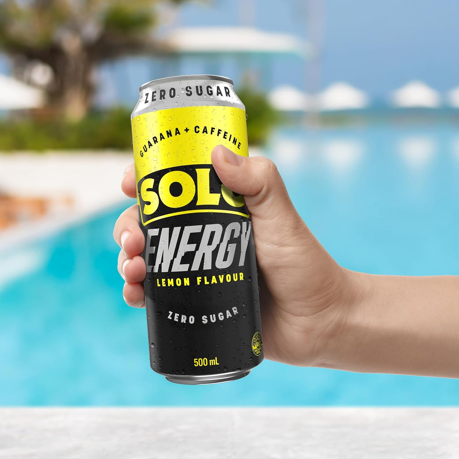 Solo Energy Zero Sugar Lemon Flavoured Drink Can 500 Ml (Pack of 24) image number 1