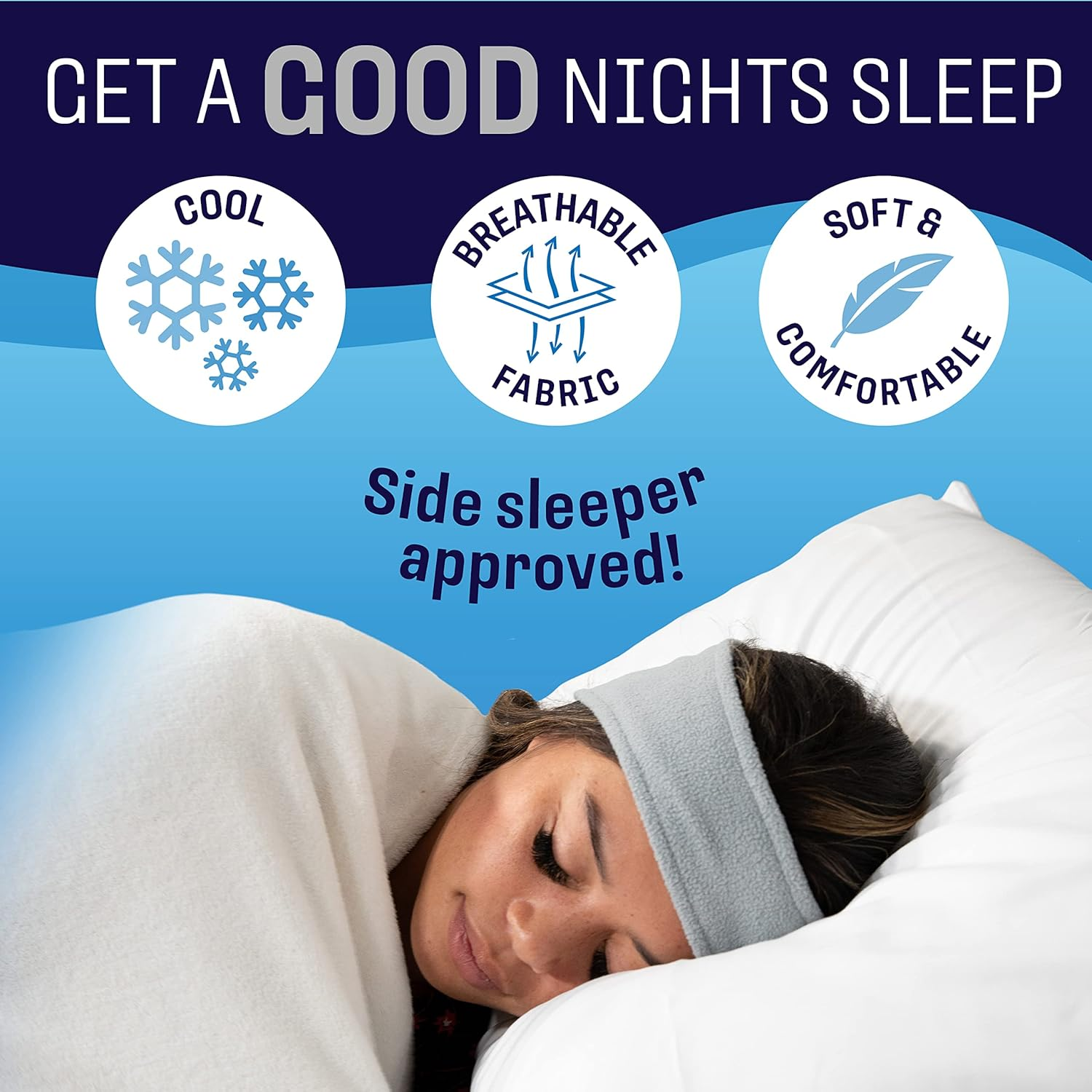 Cozyphones Sleep Headphones - New Contour Series with Cool Mesh Lining & Ultra Thin Earphones - Perfect for Air Travel, Meditation, AMSR & Insomnia - Gray image number 1