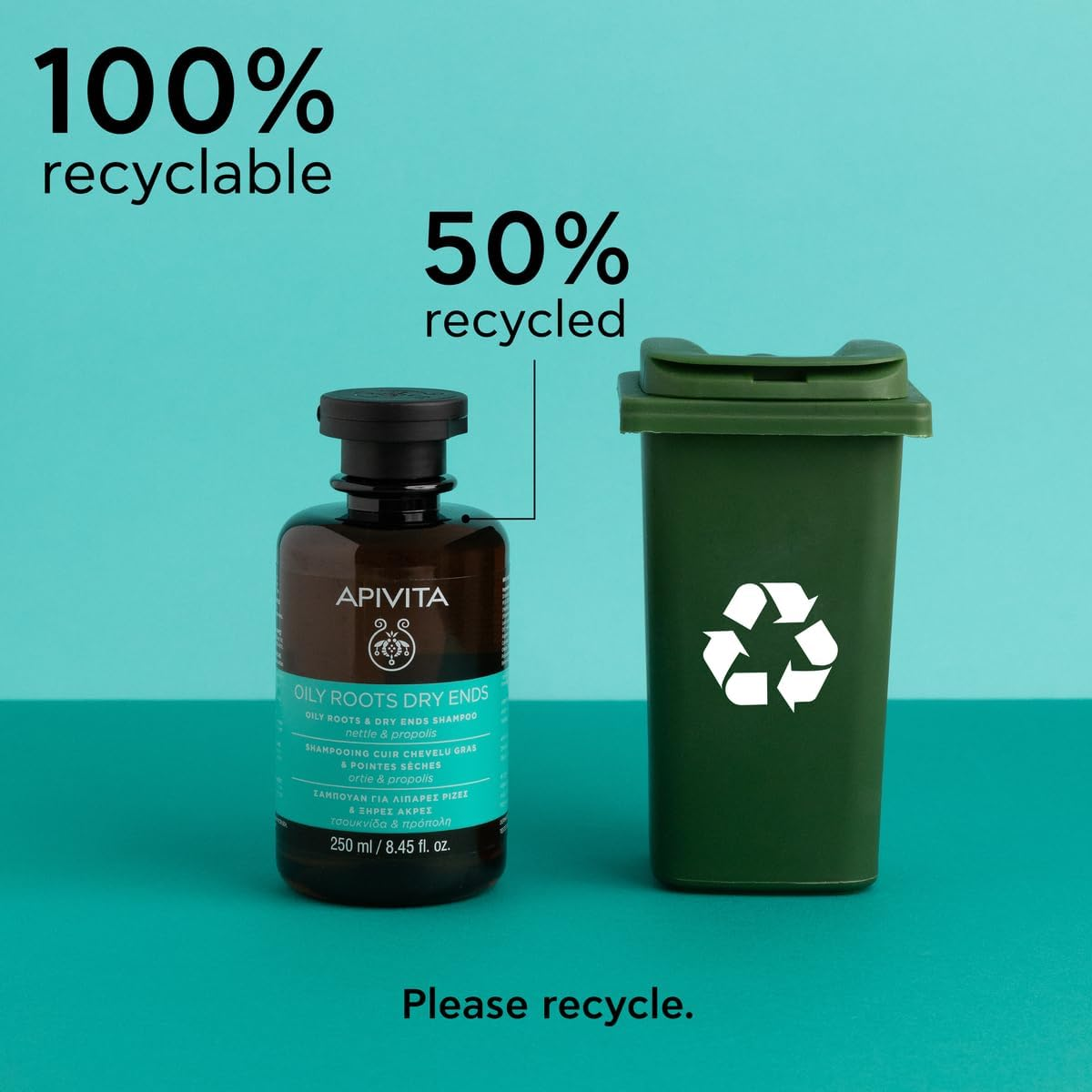 APIVITA Oily Roots and Dry Ends Shampoo 8.45 Fl.Oz. | Natural Shampoo Balancing Shampoo