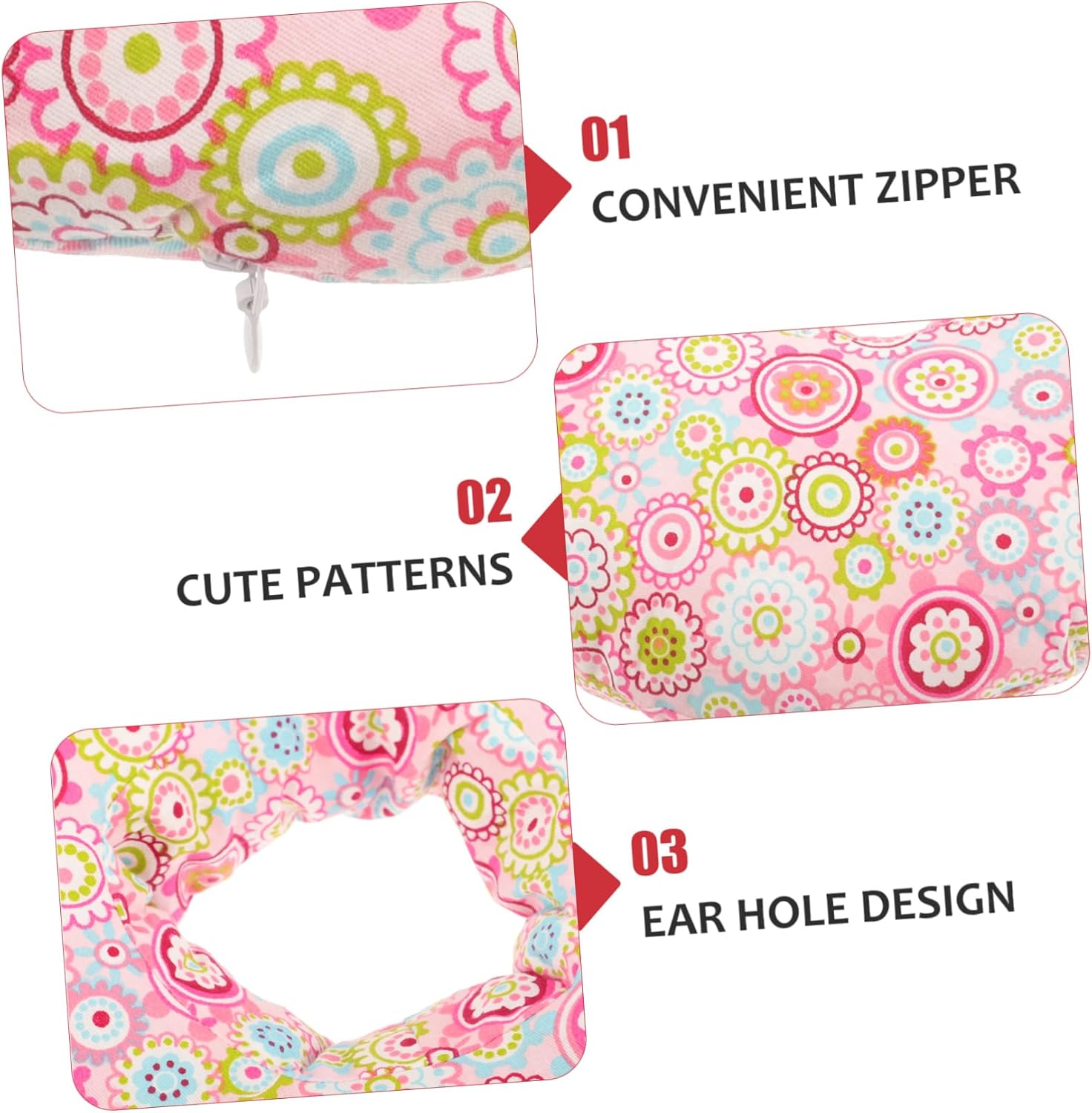 QUMIIRITY Donut Ear Pillow for Side Sleeping Ear Hole Cotton Stuffed Skin-Friendly Breathable Design for Home or Travel image number 4