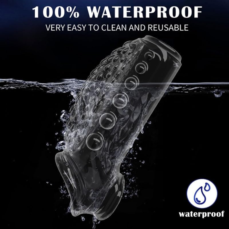 2PCS Penis Sleeve Cock Ring Extender Cock Enlarger Condom Sheath Delay Ejaculation Toys Men Couple,Clitoral Stimulation Sex Toys for Men（Titan Transparent+Black） image number 3