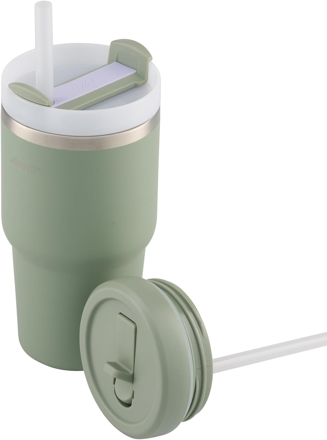 Avanti Hydroquench Stainless Steel Insulated Smoothie Tumbler with 2 Lids 550Ml, Soft Mint