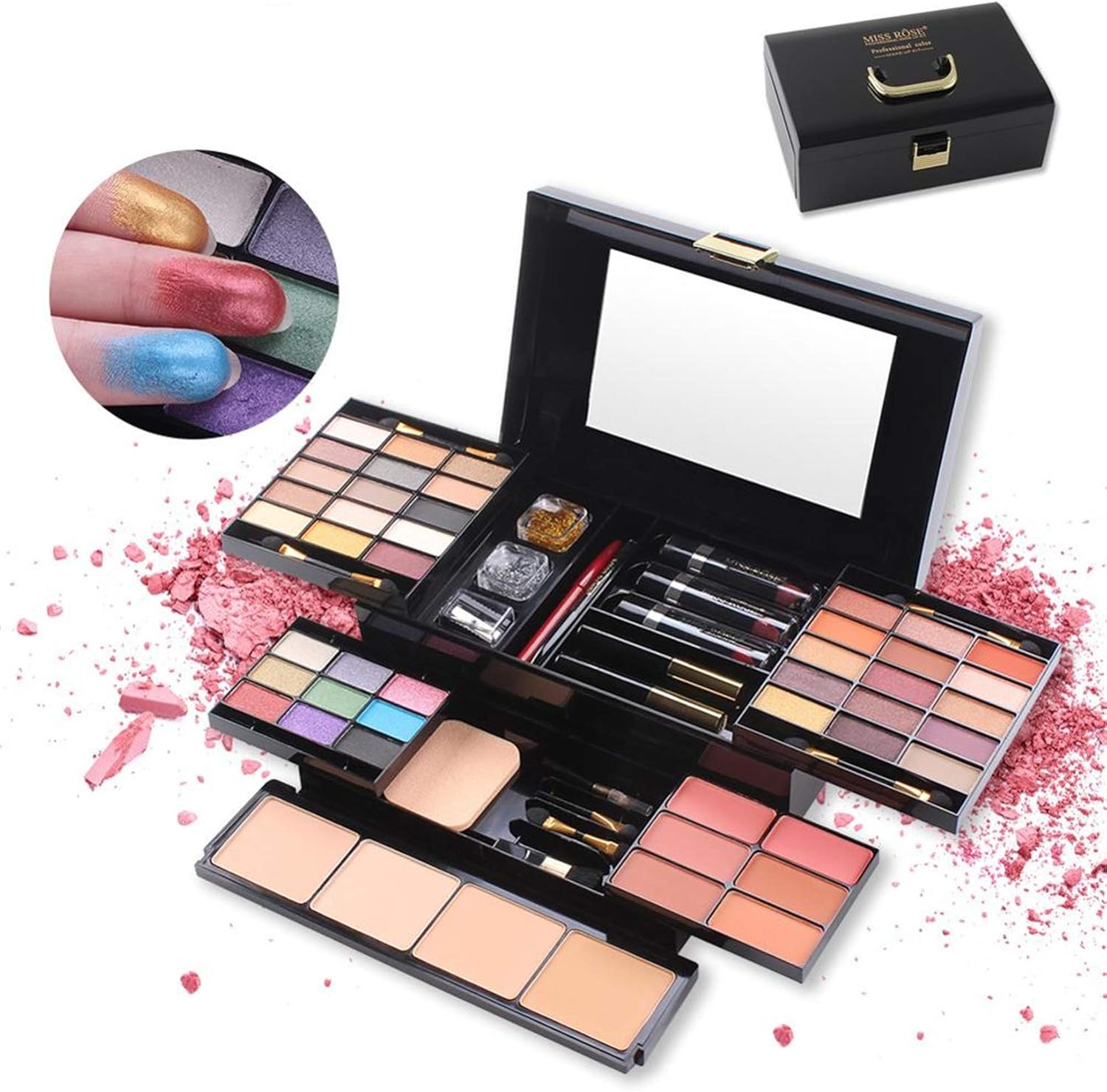 Fantasyday 54 Colours Multifunctional Exquisite Cosmetic Gift Set Makeup Kit for Face, Eyes and Lips - Makeup Palettes Vanity Case with Eyeshadow Palette, Lipstick, Blush, Mascara