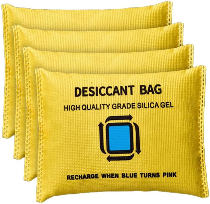 4 Packs 200G Silica Gel Desiccant Moisture Absorbing Bag for Storage Bin, Reusable, Eliminates Moisture in Humid Conditions,Purifying the Air and Removing Formaldehyde, Will Change Color image number 5