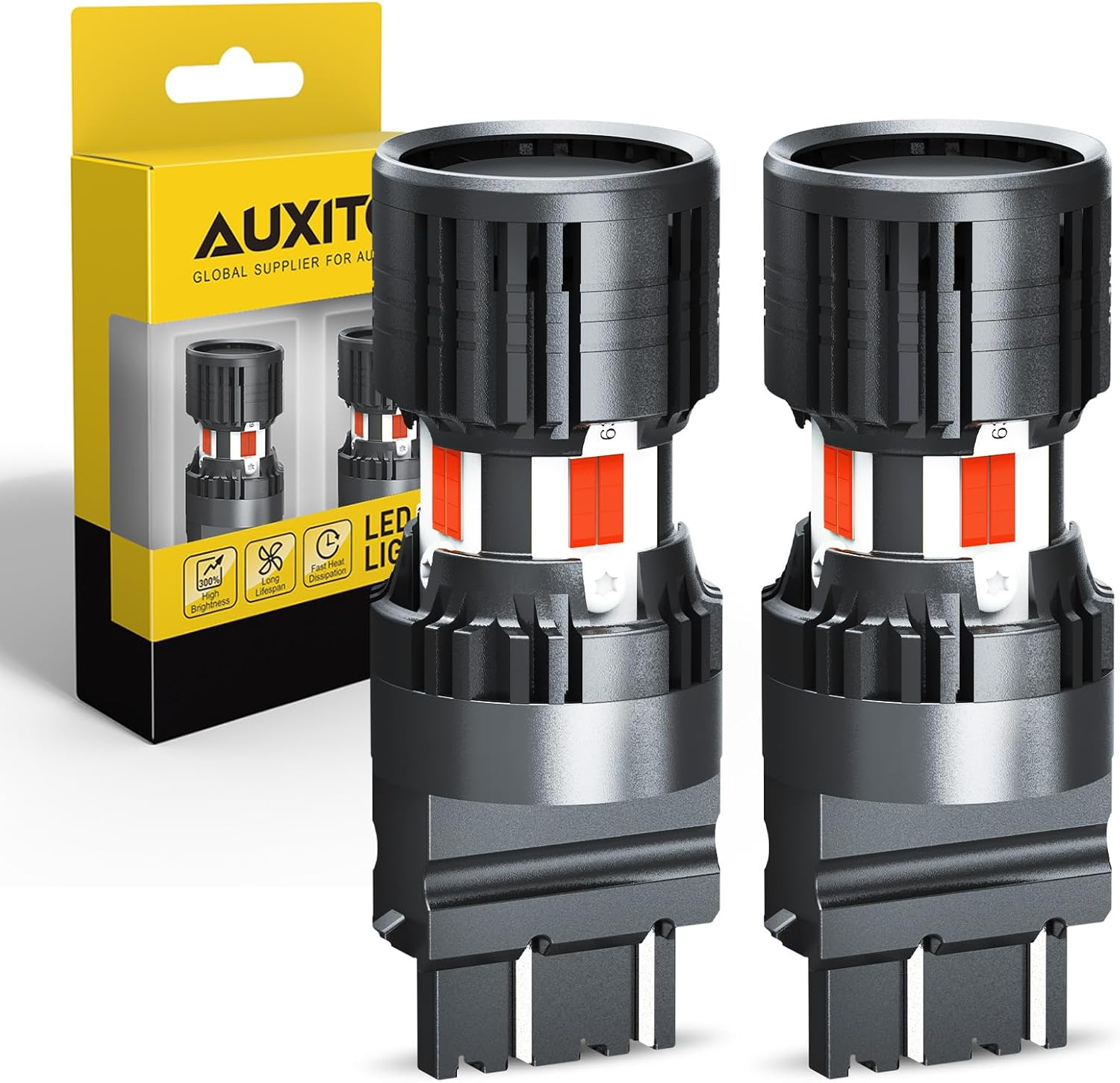 AUXITO CANBUS 3157/3156 LED Bulbs Red with Built-In Resistor 3056 3057 3457R 4057 4156 4157 anti Hyper Flash Error Free Brake Lights, Tail Lights, Stop Lights,B Pack of 2 image number 5