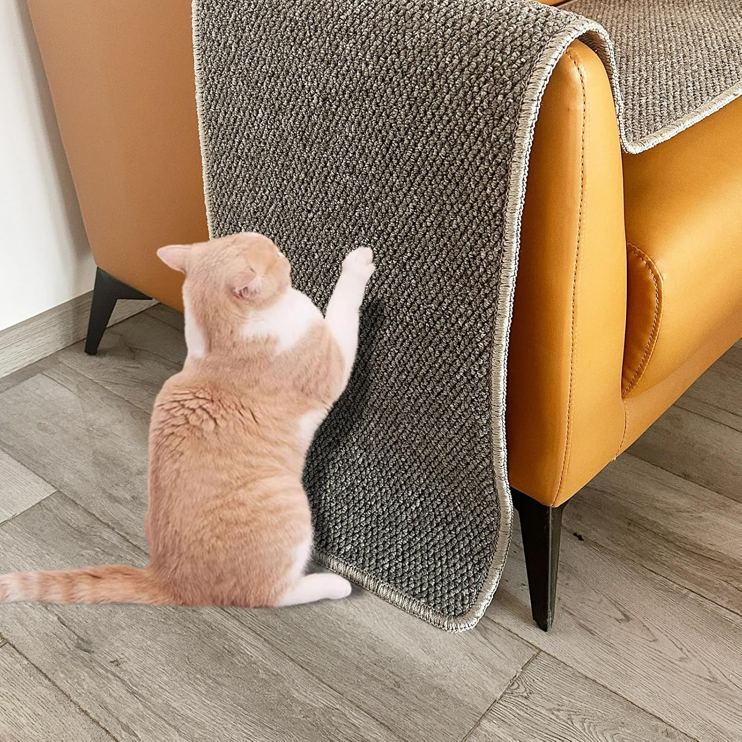 70.9"X 15.7" Thickened Extra Large Cat Wall Climbing Carpet with 10Pcs Fixed Nails, Durable Cat Wall Furniture, Wall Scratcher, Scratching Post, Couch Sofa Protector, Gray - Color 1 image number 2