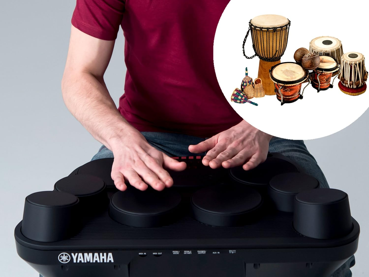 Yamaha DD-75 Digital Drums - Portable E-Drums with 8 Touch-Responsive Drum Pads, Drum Kit with Volume Control and Headphones, in Black image number 1