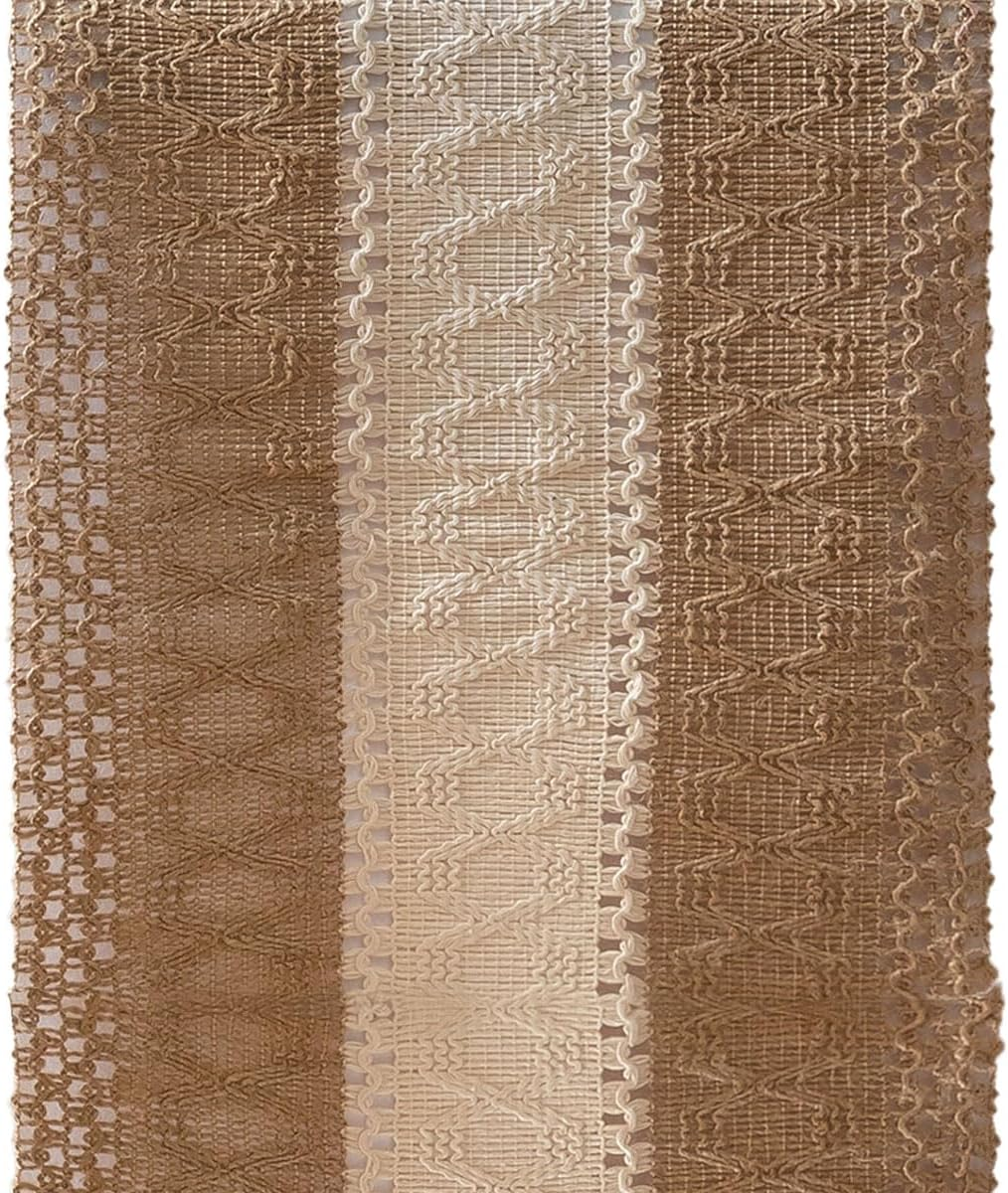 AIMALL Premium Cotton and Linen Table Runner with Knot Tassel Design, Nordic-Inspired Home Decor for Coffee Tables, TV Stands, and More, Durable and Stylish, Size 72X11.8 Inches image number 1