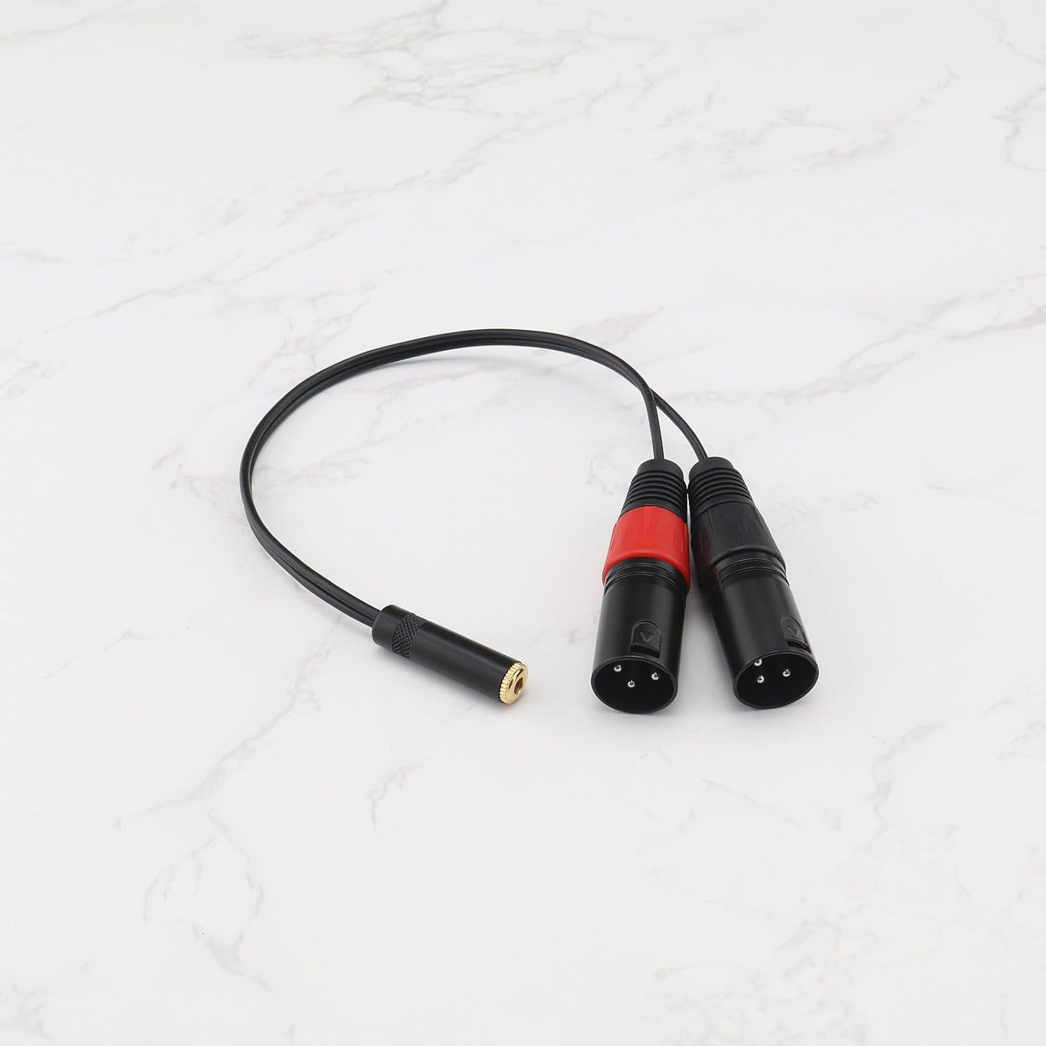 VGOL 3.5Mm 1/8 Inch Female to Dual XLR Male Microphone Cable Balanced 3.5Mm to 3Pin Dual XLR Male Stereo Short Cord for Computers/Mp3/Dvd/Tv/Radios 33.5Cm image number 2