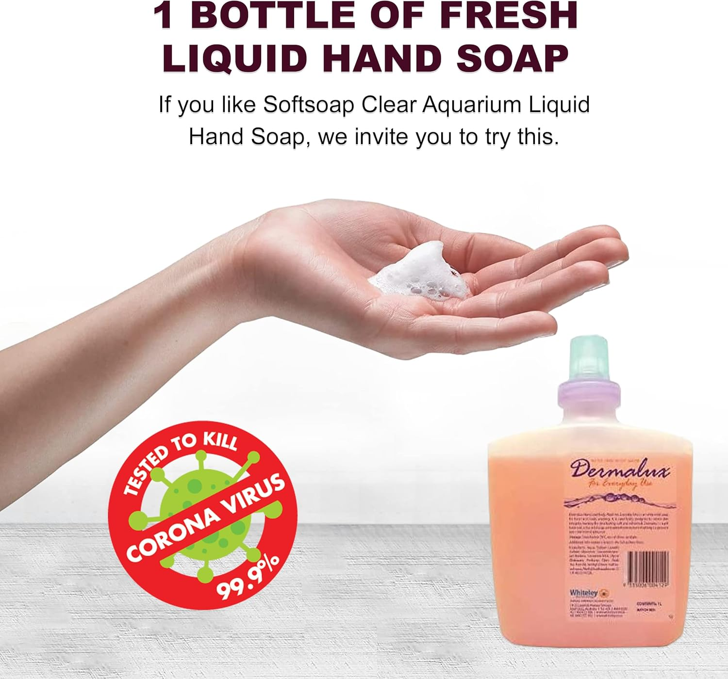 Dermalux Soap for Everyday Use - for Hand and Body Washing - Ultra Mild Soap - 6X1L - Count image number 3