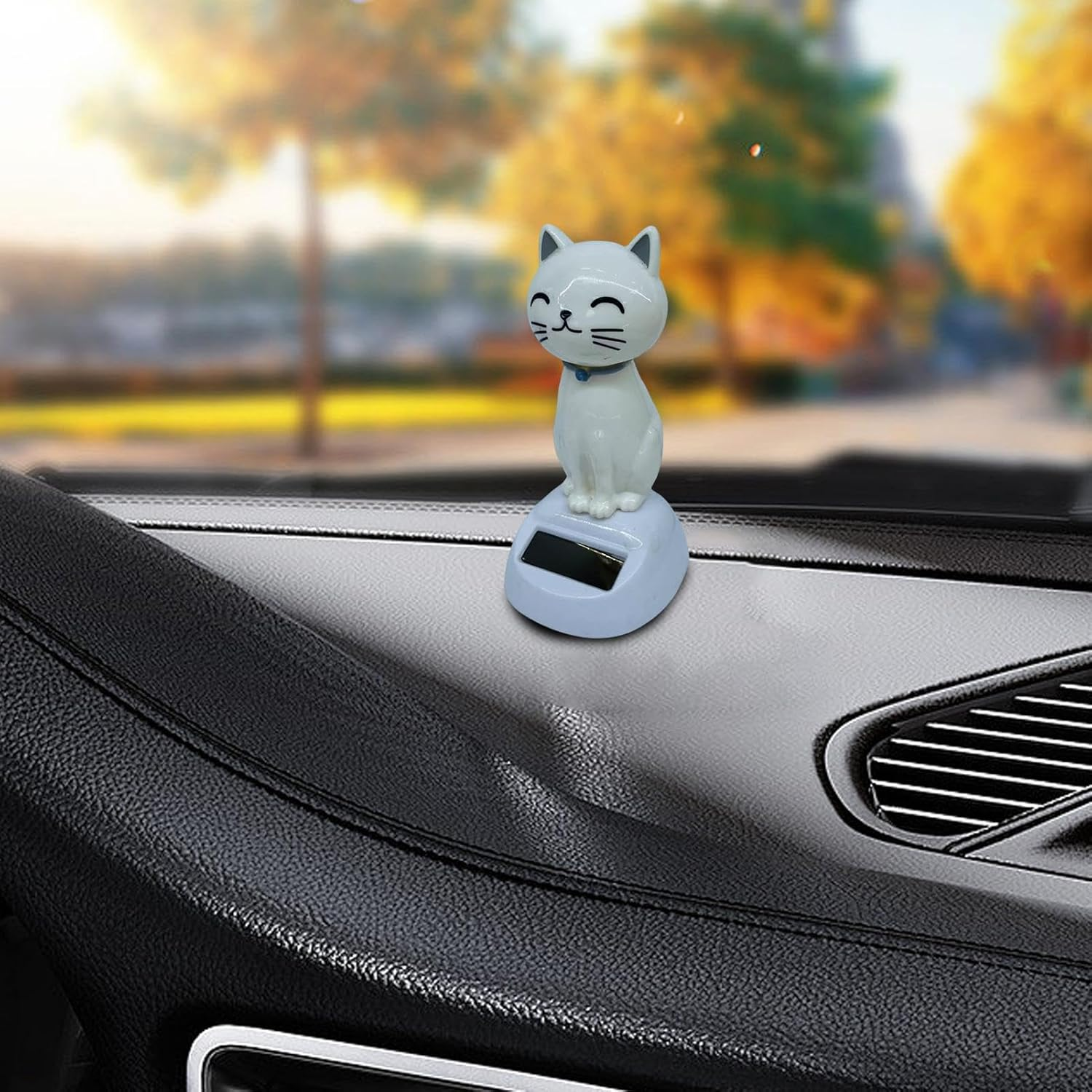 Solar Powered Bobblehead Cat | Solar Powered Car Dashboard Interior Decoration,Dancer Figurines Shaking Ornament, Car Interior Doll Ornament, Dancing Toys Ornaments image number 2