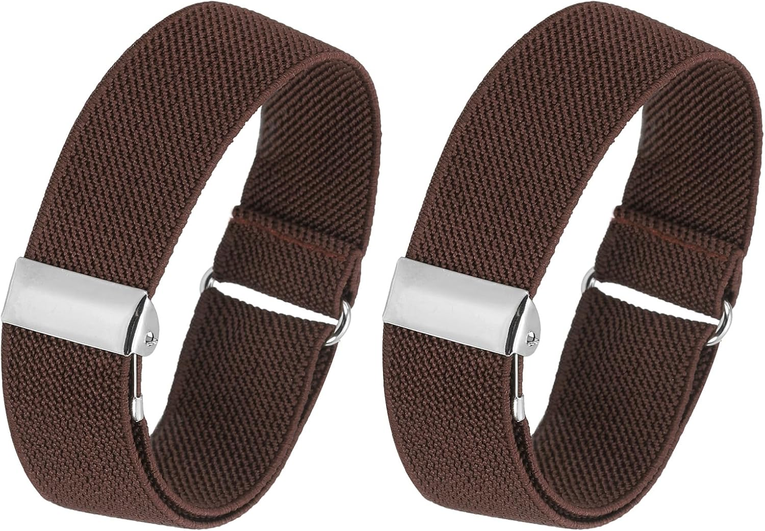 Uxcell Adjustable Arm Bands, 2 Pack/1 Pair Anti-Slip Sleeve Garter Elastic Shirt Sleeve Holders for Men Women, Brown image number 5