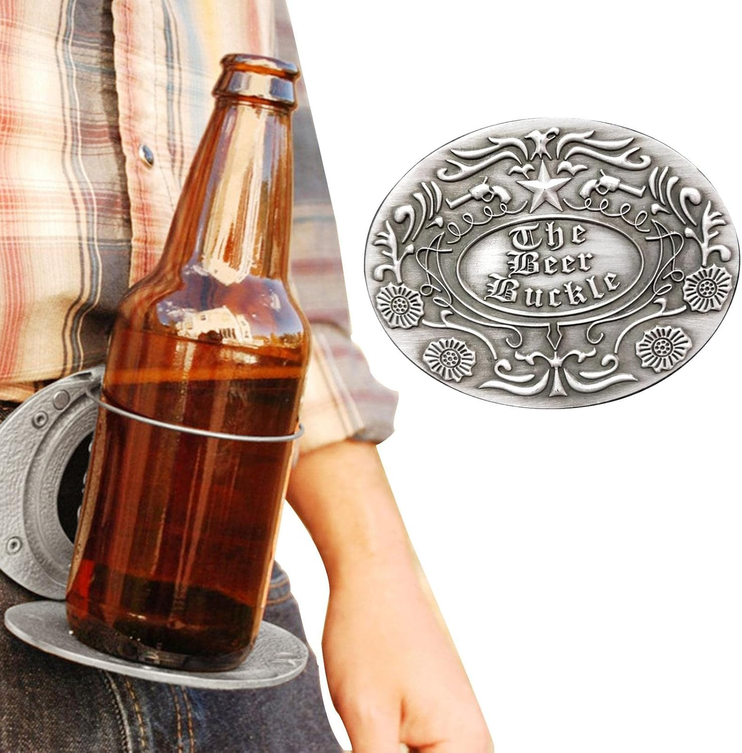 Beer Belt,Hands- Beverage Can Holder Portable - Portable Beer Belt Buckle for Camping Picnic B/ - A: Cross image number 4
