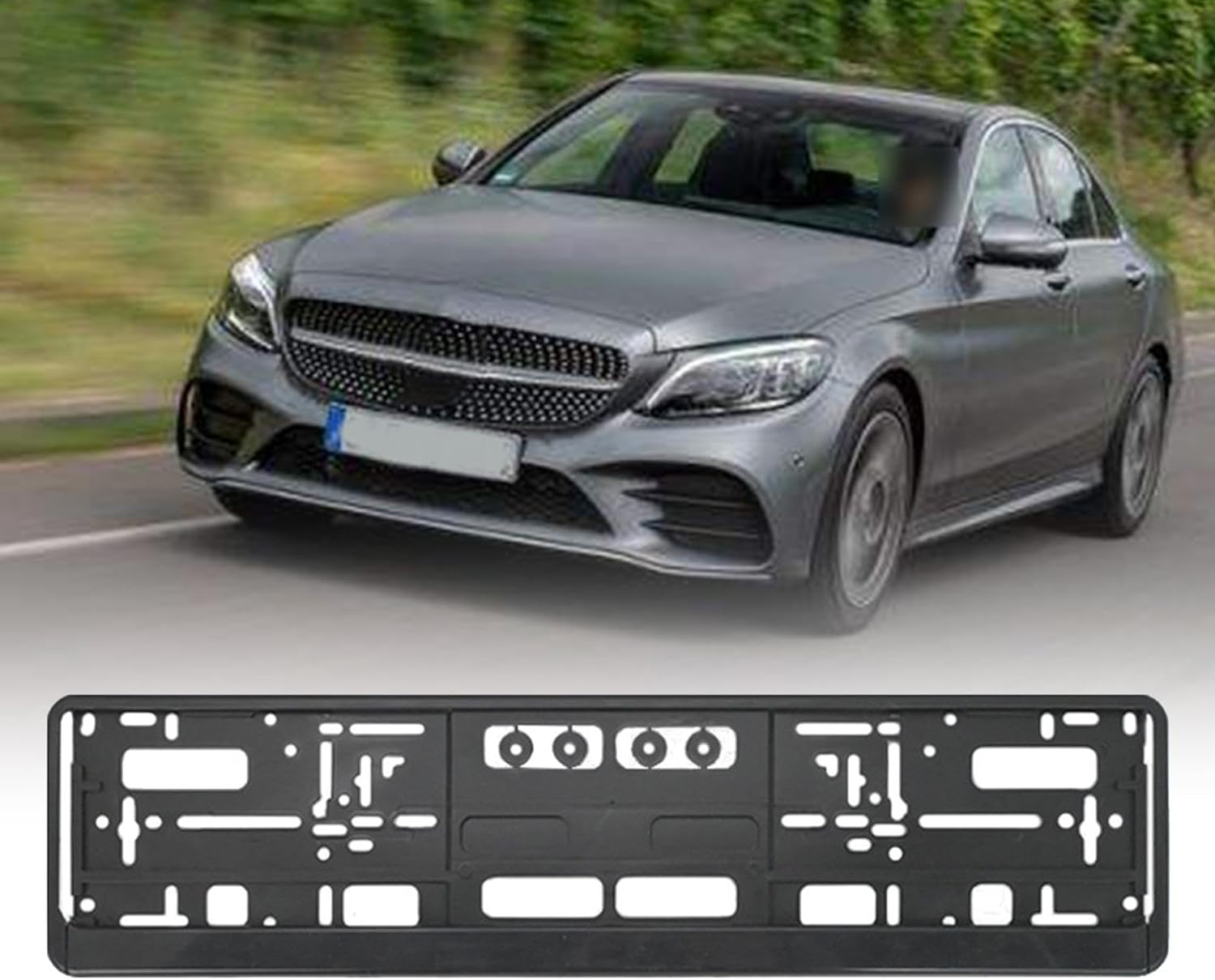 Magideal License Plate Frame Number Plate Holder Universal Car Licence Plate Bracket for Women and Man Sturdy Replacement Premium, Black image number 1