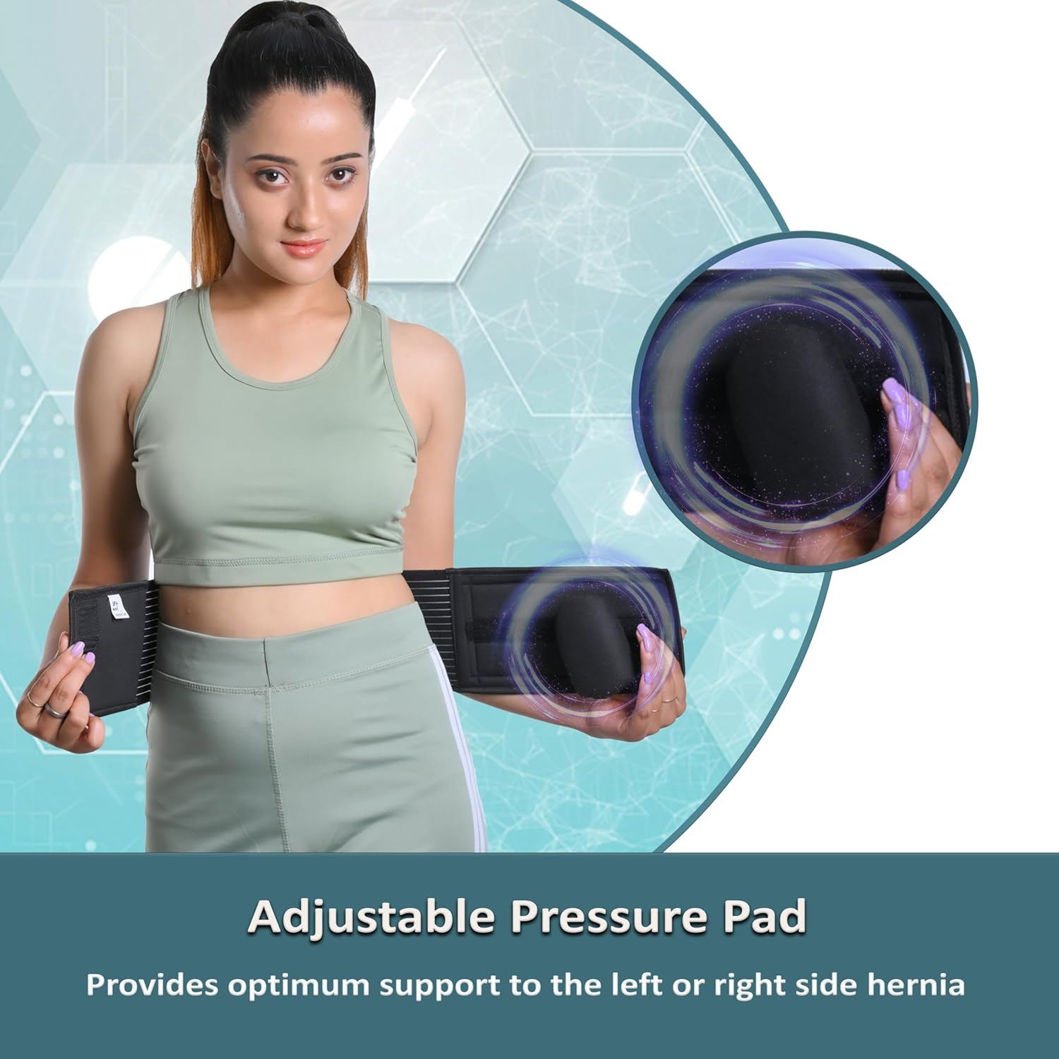 Wonder Care- Umbilical Hernia Support Belt Abdominal Binder for Belly Button Hernias or Navel Hernias, Hernia Pain Relief Brace-4Xl image number 2