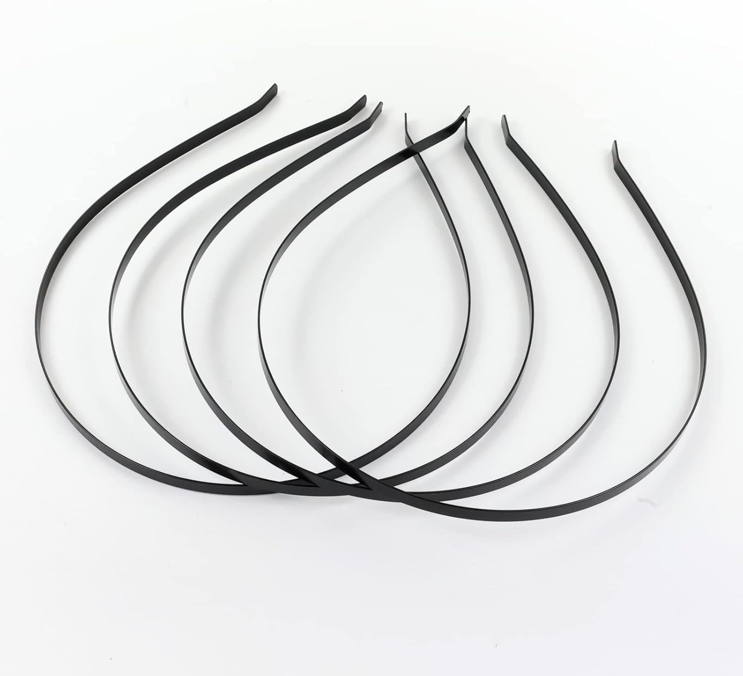 Cinaci 30 Pack 5MM /0.2 Inch Wide Thin Blank Plain Smooth Metal Base DIY Headbands Hair Bands for Women Men Girls Hair Accessories Craft Silver Gold Black (Black) image number 3