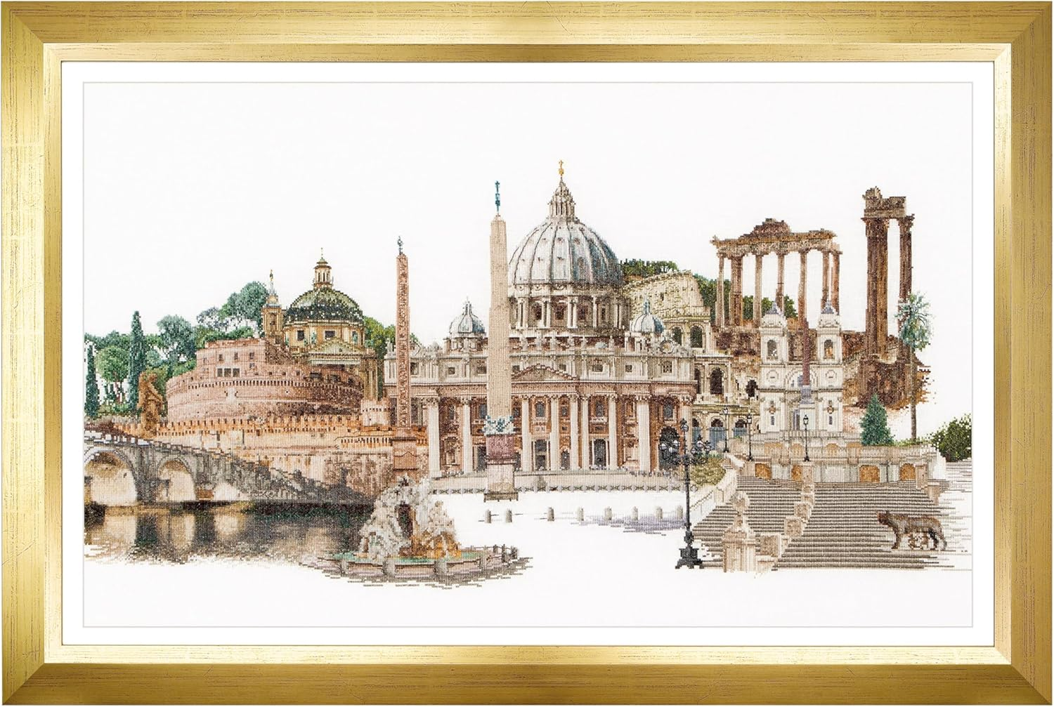 Thea Gouverneur Rome on Linen Cross Stitch Kit-31-Inch X 19.75-Inch 36 Count