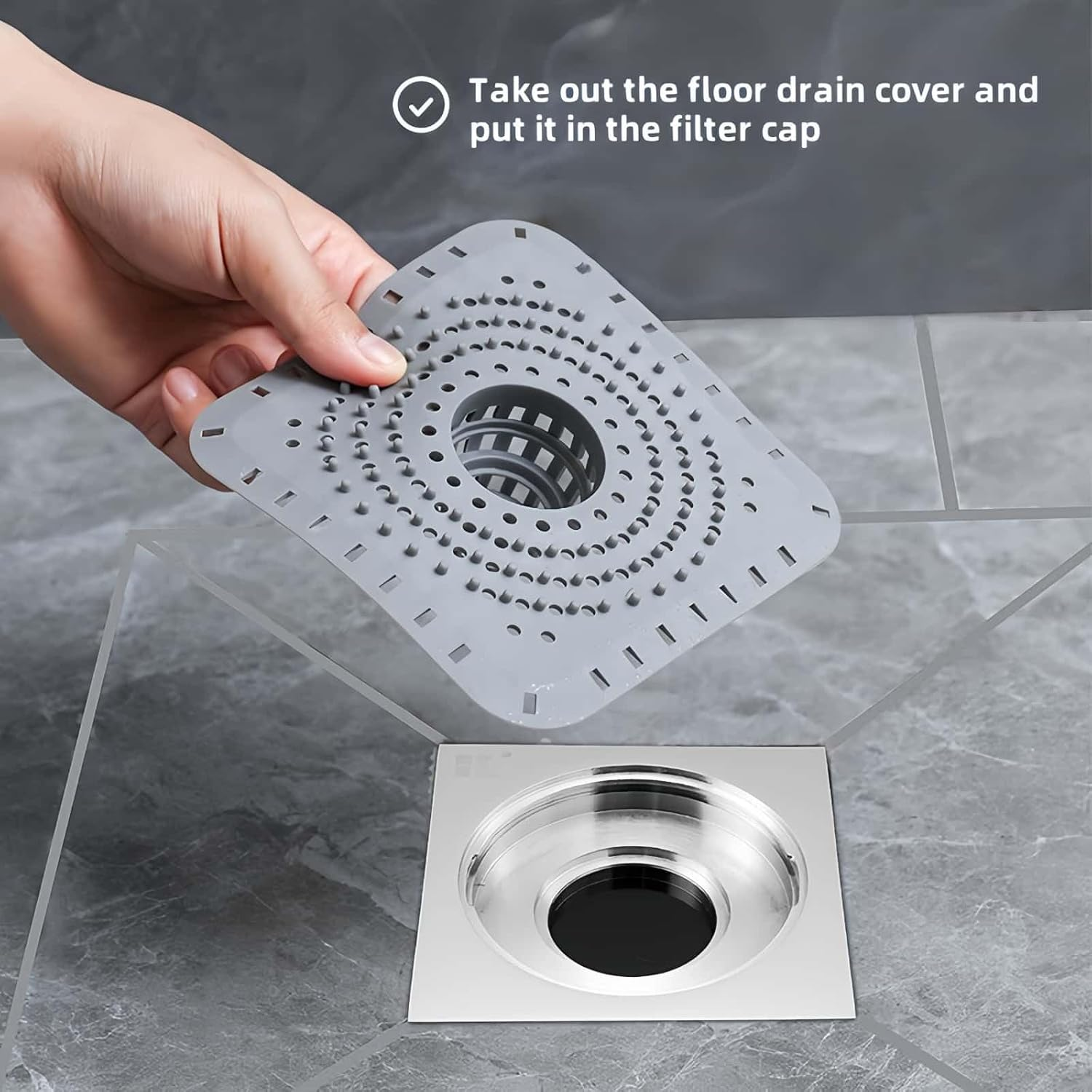 ARREBOL 2 Pack Shower Drain Hair Catcher, Collapsible Silicone Drain Cover, Universal Strainer for Bathroom Sink, Shower & Bathtub (3.7-4.4Cm / 1.5-1.7") image number 5