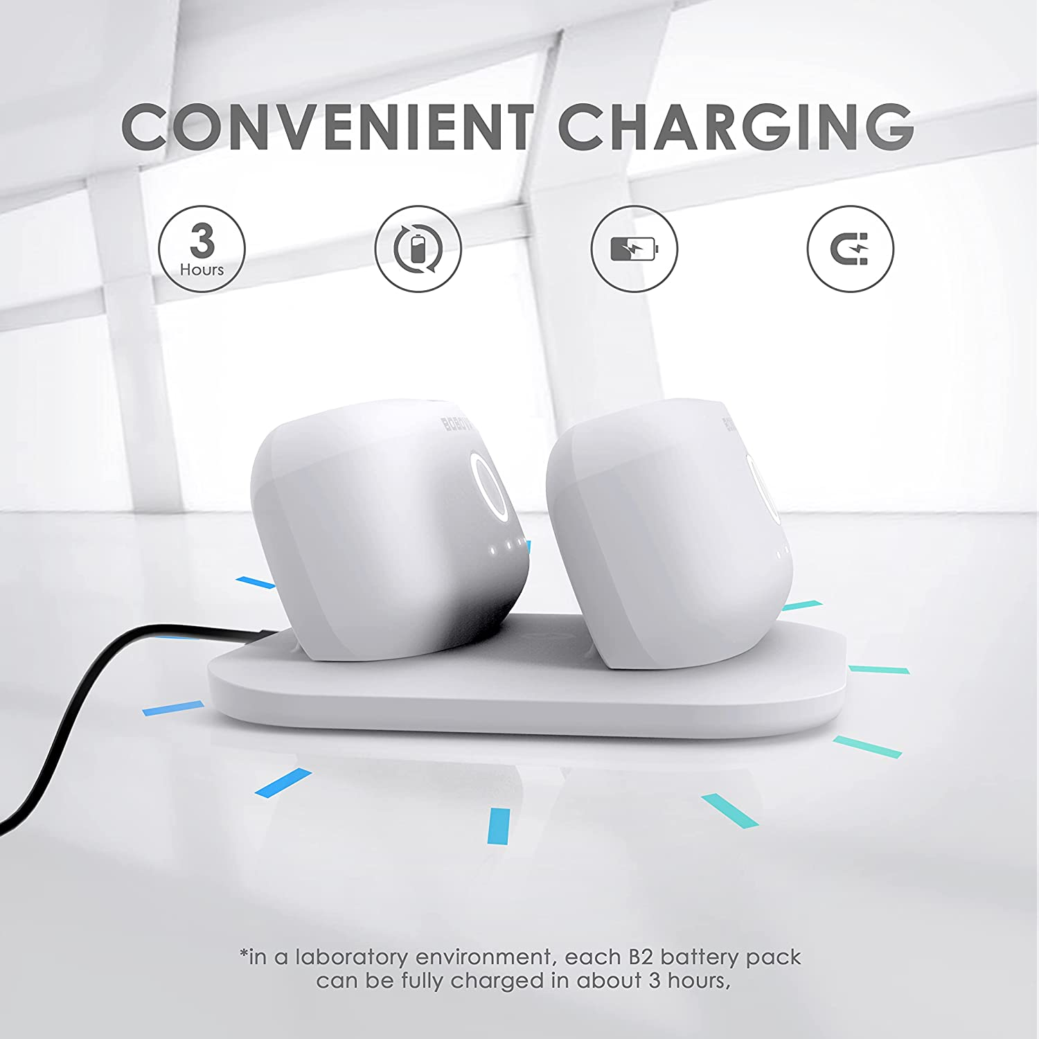 BOBOVR Twin Charger Station/Dock for B2 Battery Pack,Ultra-Thin Design, Magnetically Supply Power to 2 B2 Battery Packs at the Same Time image number 1