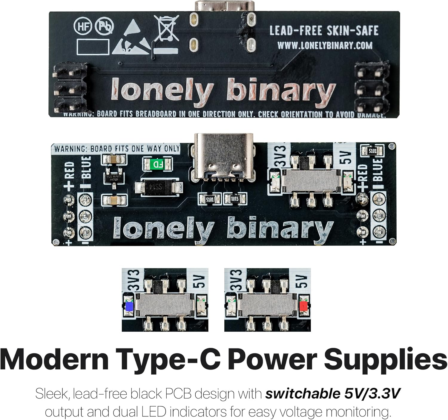 Breadboard Kit with 2 Full-Size 830 Points and 2 Half-Size 400 Points Solderless Breadboards, 4 Type-C Breadboard Power Supplies (3.3V / 5V Switchable), Ideal for Arduino, ESP32 image number 2