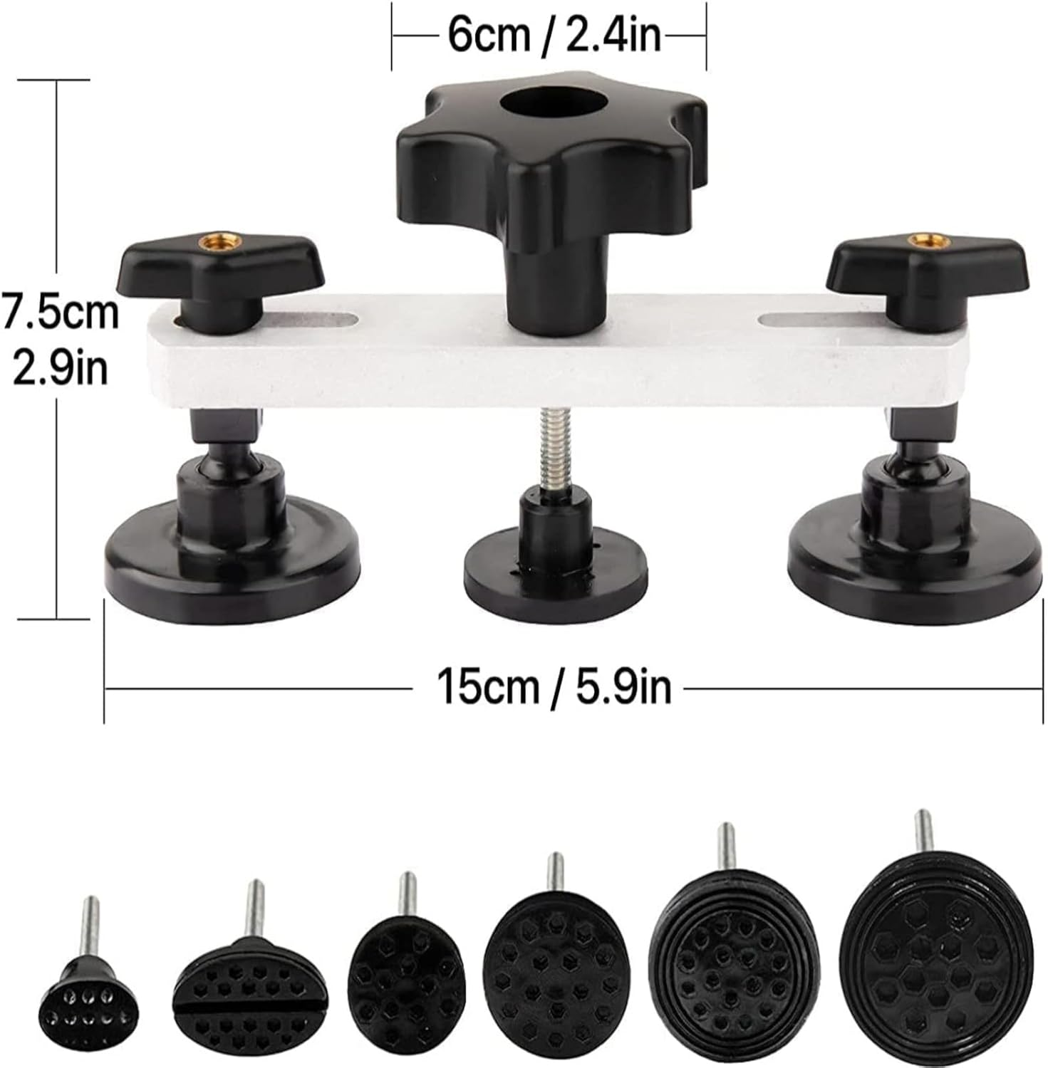 Paintless Dent Repair Kit 52Pcs, Car Dent Puller Tool with Adjustable Golden Lifter, Bridge Puller, Suction Cup & Glue Gun for Automobile Body Dent Removal Remover Tools Kit image number 4