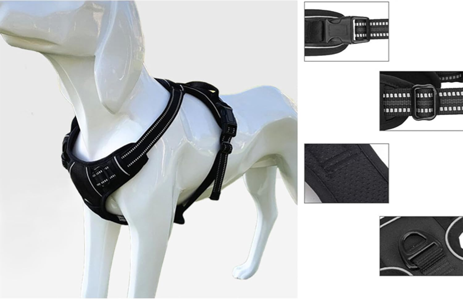 No-Pull Dog Harness Vest Adjustable Outdoor Front Mesh Red image number 5