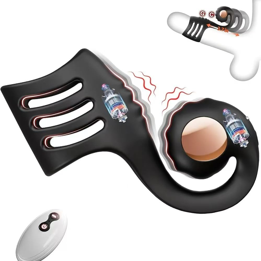 Vibrator Vibrating Cock Ring Sleeve with Snail-Shaped Vibrator Male Sex Toys with 10 Modes, G-Spot Vibrators Men Couple Adult Sex Toys & Games image number 4