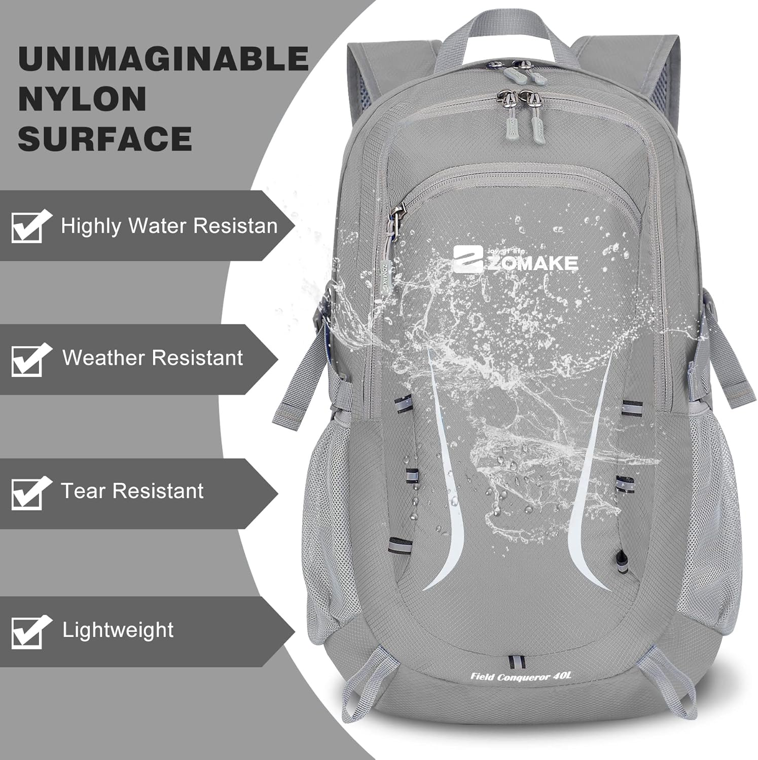 Zomake Foldable Backpack - Lightweight Packable Hiking Packs 35L, Waterproof Daypack for Travel, Outdoor Camping and Daily Use