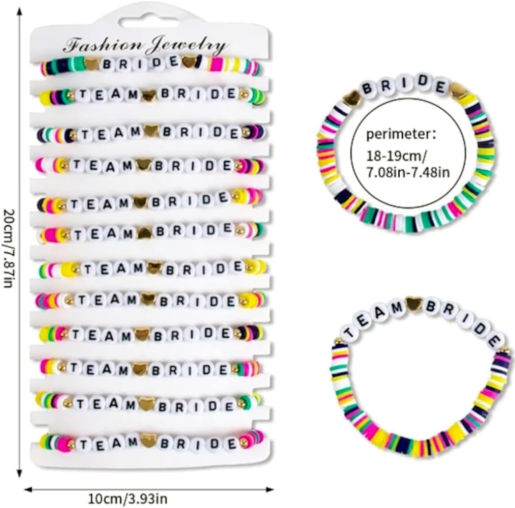 Team Bride Bead Bracelets Lettering Bridal Shower Gifts Hens Night Party Favours