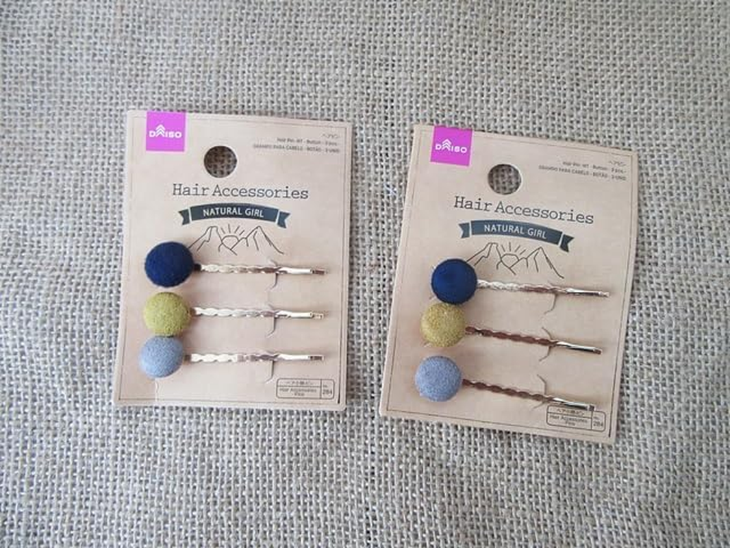 6Sheets X 3Pcs Classic Button Hair Clip Hair Accessory Mixed Color