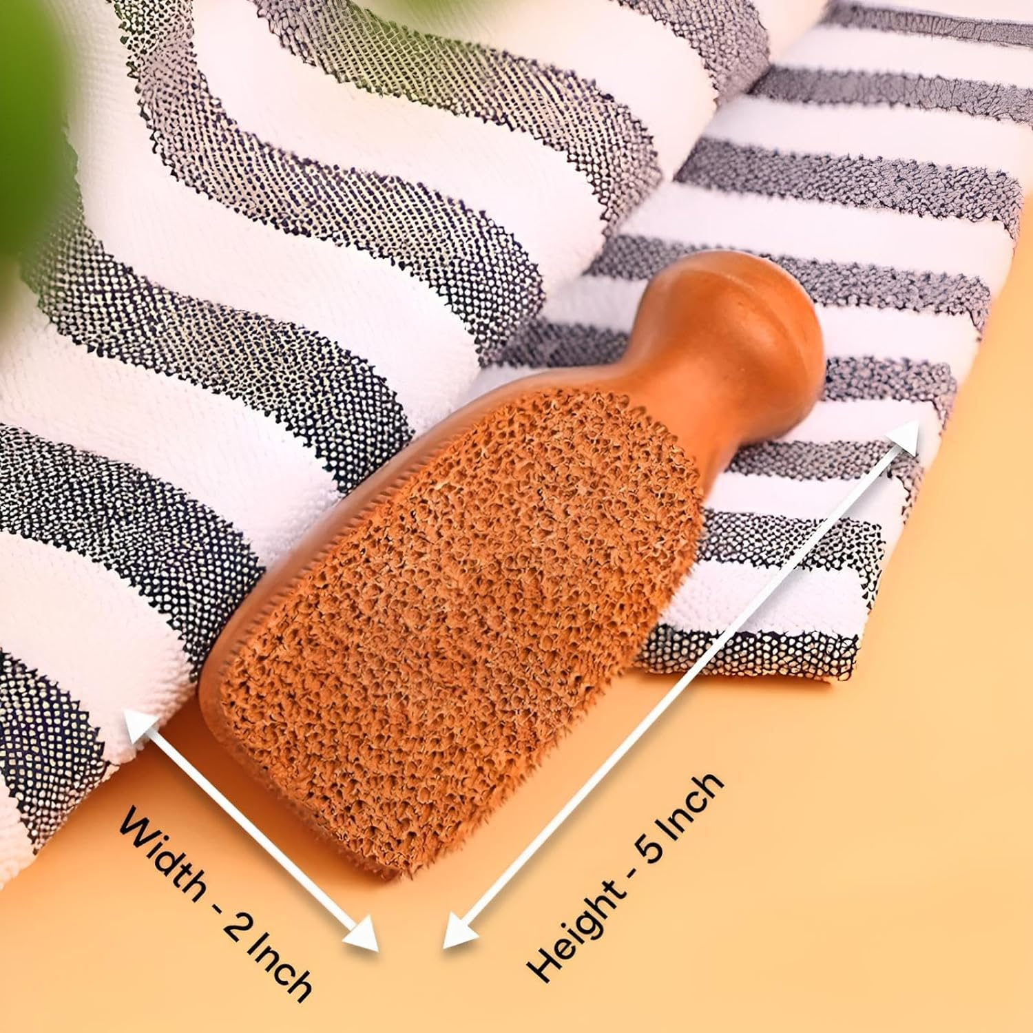QUBA LINEN Pumice Stone for Feet - 2-Sided Terra Cotta Foot Scrubber, Professional Exfoliating Clay Stone for Feet Hands Body Care - Pumice Stone for Feet Callus Remover