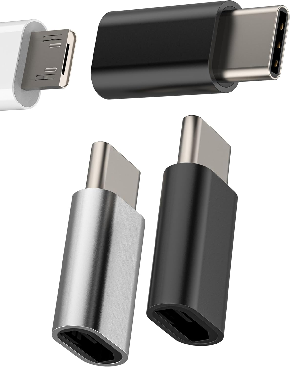 3Pack,Usb C Male to Micro USB Female Adapter, for Ipad Pro Air4 Compatible for Samsung Galaxy S21 S20 plus Note,Pixel 5 4Xl,V35,Moto Charging Data Sync Type C Power Charger Connector Cable