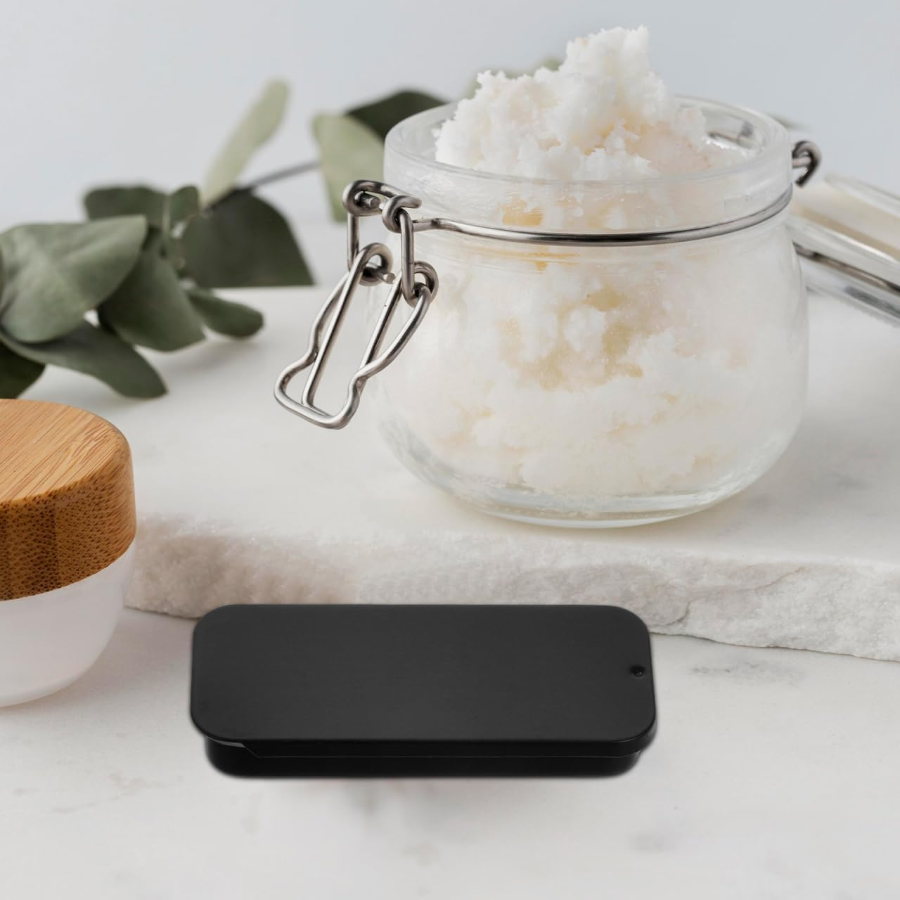 Sliding Cover Iron Box 6Pcs Portable Storage Container for Solid Perfume Game Finger Set and Small Items Black image number 4