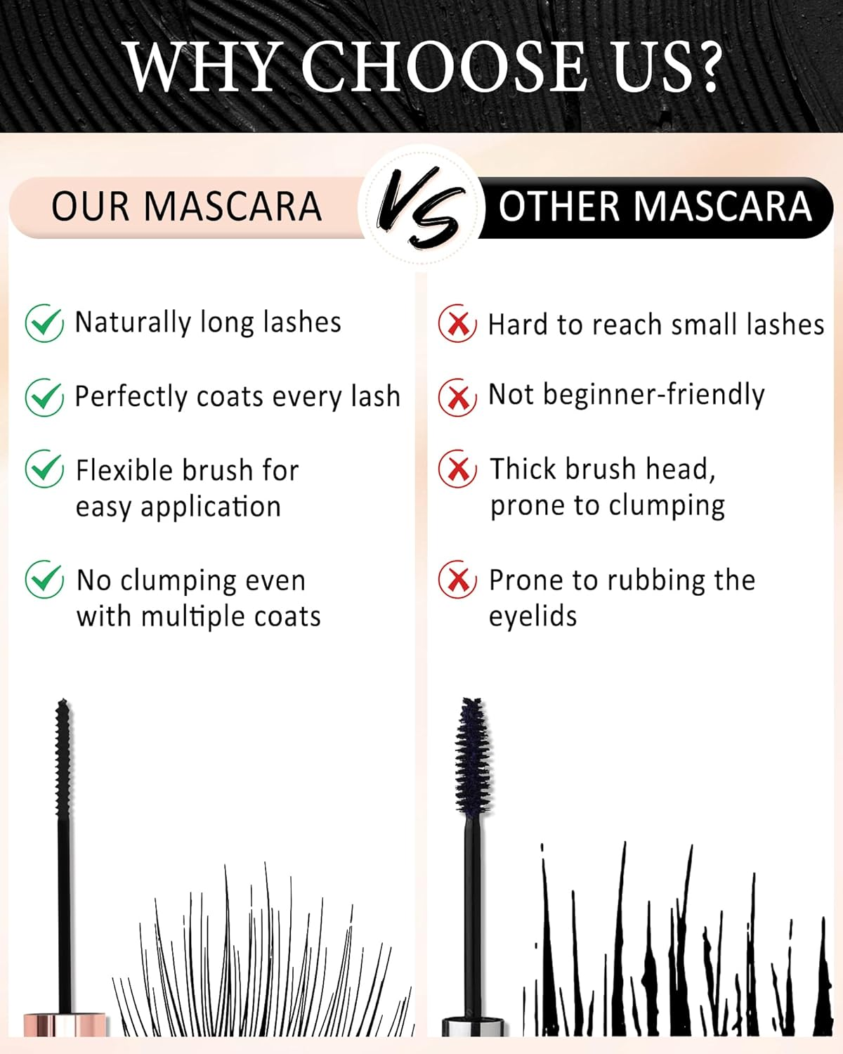 Ultra-Fine Mascara for Short Eyelashes, 2 Pieces, Waterproof Mascara, Purple Long Eyelashes, Durable, Non-Clumping, Highly Pigmented Colourful Mascara Lengthening and Voluminous, Makeup for Cosplay image number 6