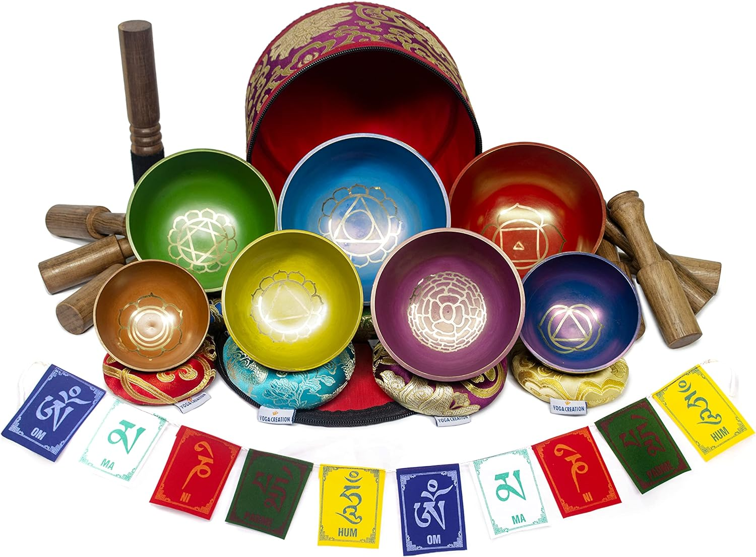 ESK Chakra Healing Tibetan Singing Bowl Set of 7 for Meditation- Himalayan Singing Bowls, ESK 11