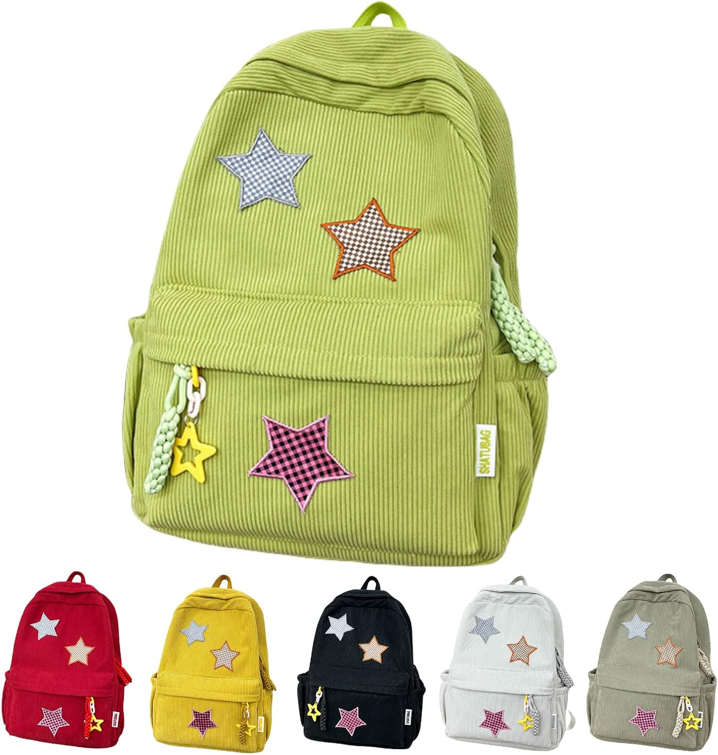 Star Backpack Kawaii Large Capacity Aesthetic Rucksack Cute Accessories Bag for Woman Light-Hearted Mori