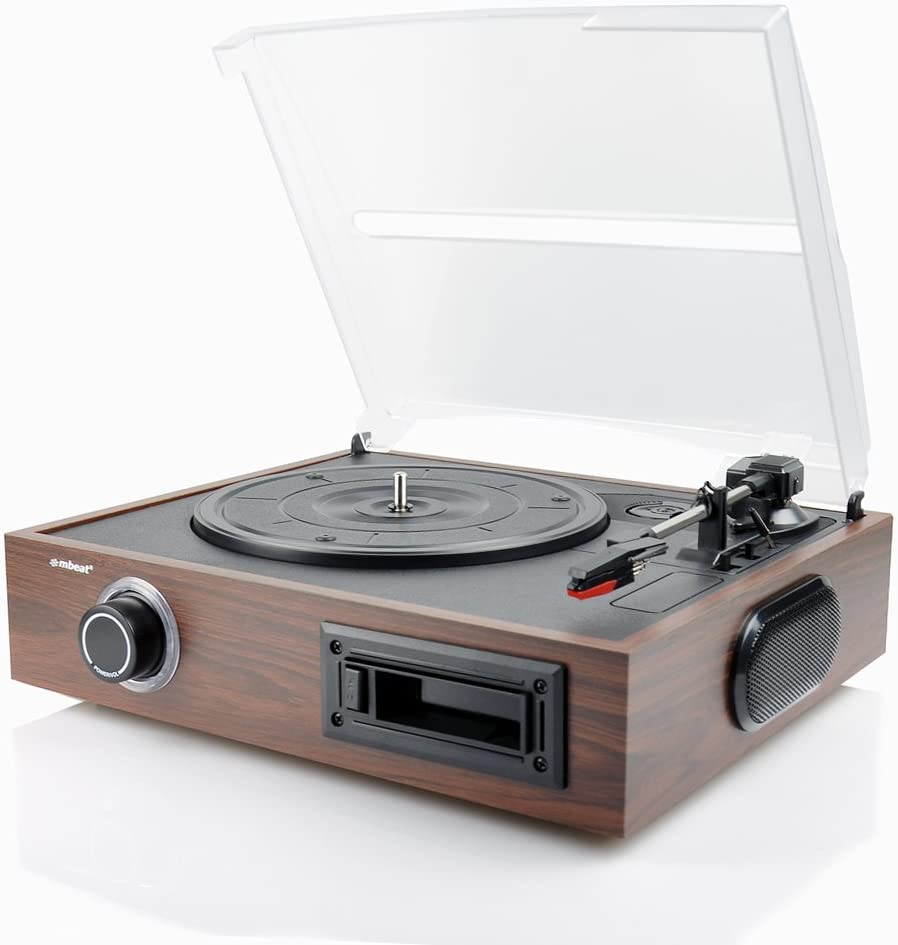 Mbeat Wooden 2-In-1 USB Turntable Record Player and Cassette Digital Recorder Built-In Speakers image number 5