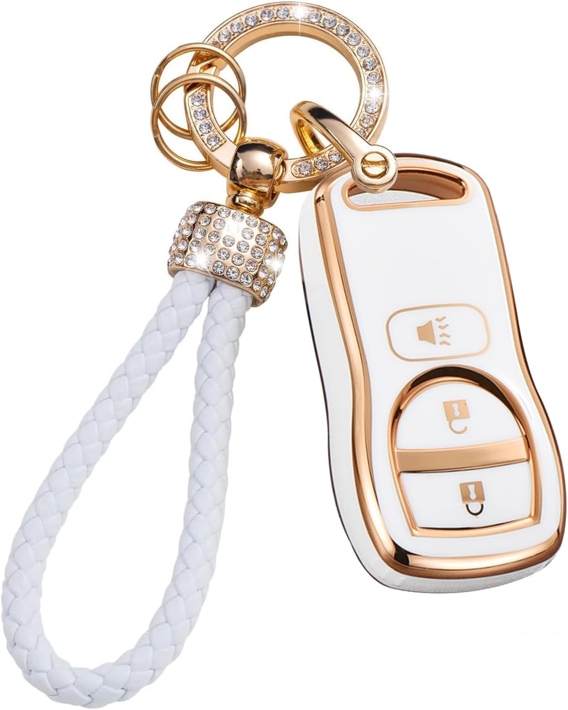 Ontto TPU Car Key Fob Cover Fit for Nissan 350Z Altima Armada Maxima Murano Pathfinder Sentra Quest for Infiniti G35 QX56 Key Holder Smart Case Shell Keyring Keychain Styling Accessories 3 Buttons E1