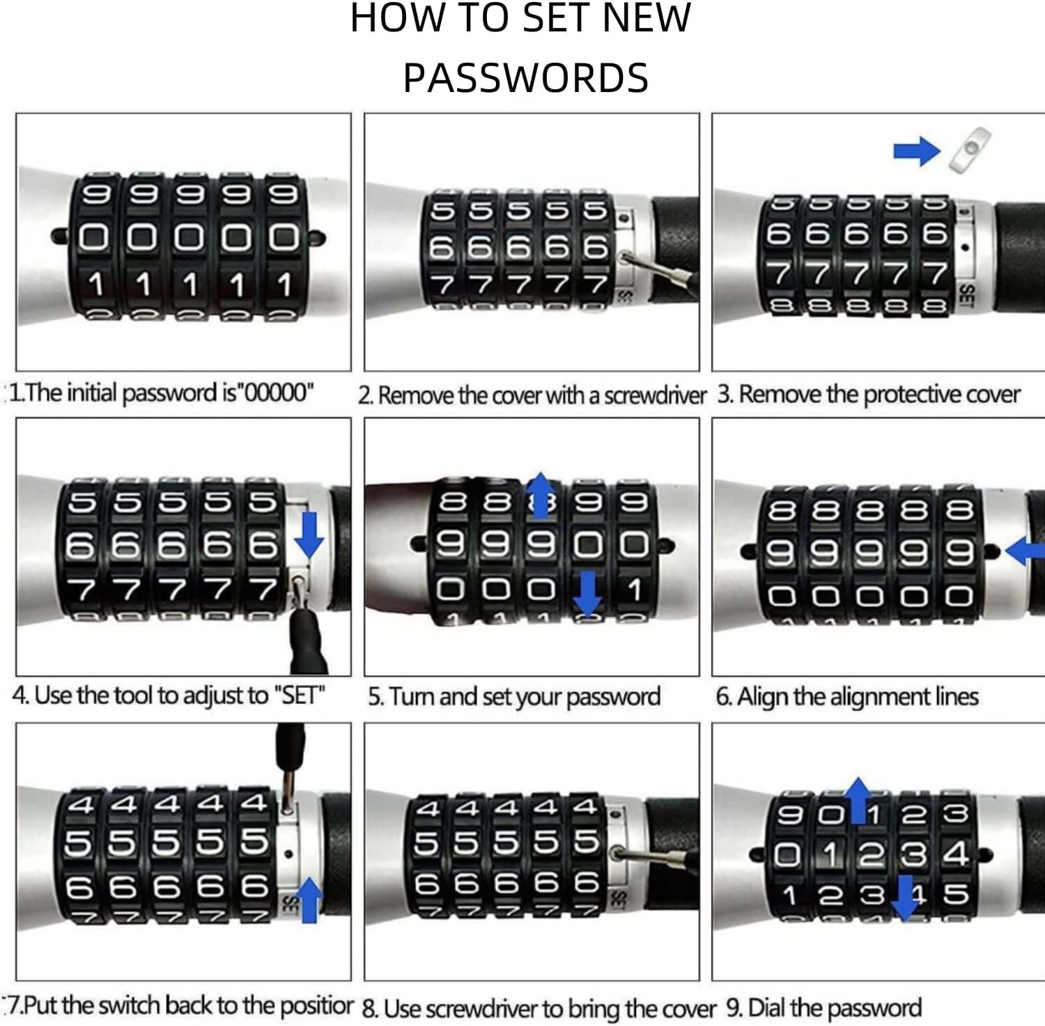 Universal Steering Wheel Lock Anti-Theft Device - Heavy-Duty Retractable Car Safety Lock with 5-Digit Password, Keyless and Expanable, Suitable for Most Vehicles. image number 4