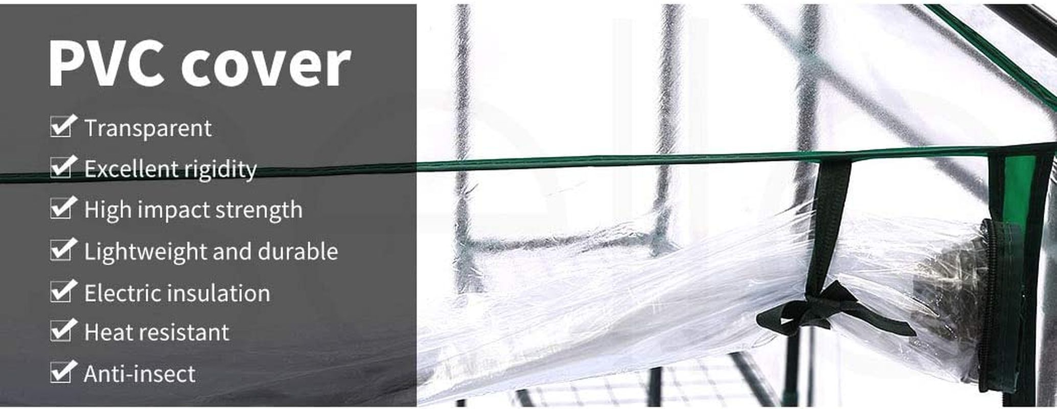 Levede 3 Tier Walk in Greenhouse Garden Shed PVC Cover Film Tunnel Green House image number 2