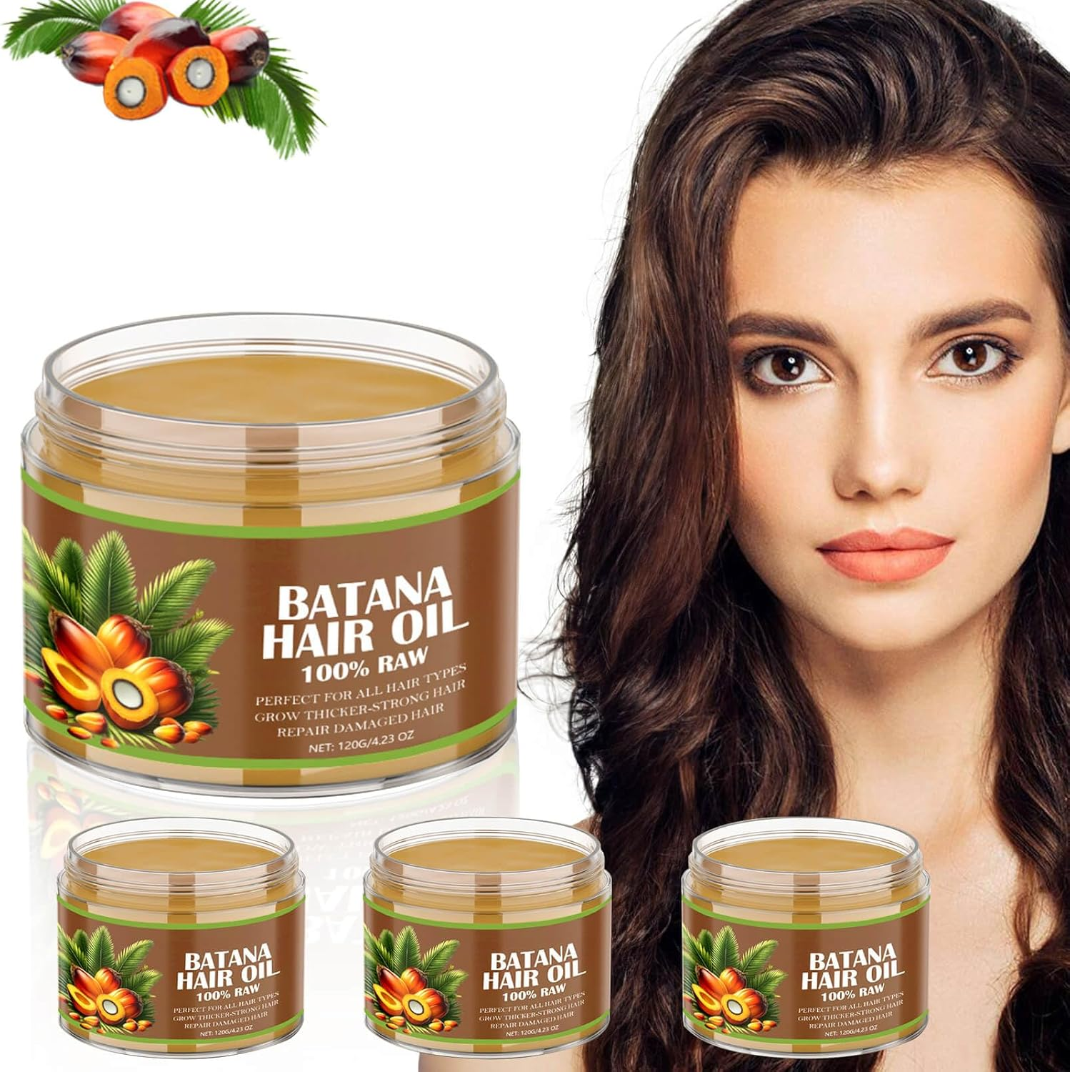 Generic 2PCS Raw Batana Oil,Organic Batana Oil,Batana Oil for Hair Growth,Botana Oil,Batana Miracle Hair Loss Oil,Batana Oil Cream for Hair Growth (2 PCS)
