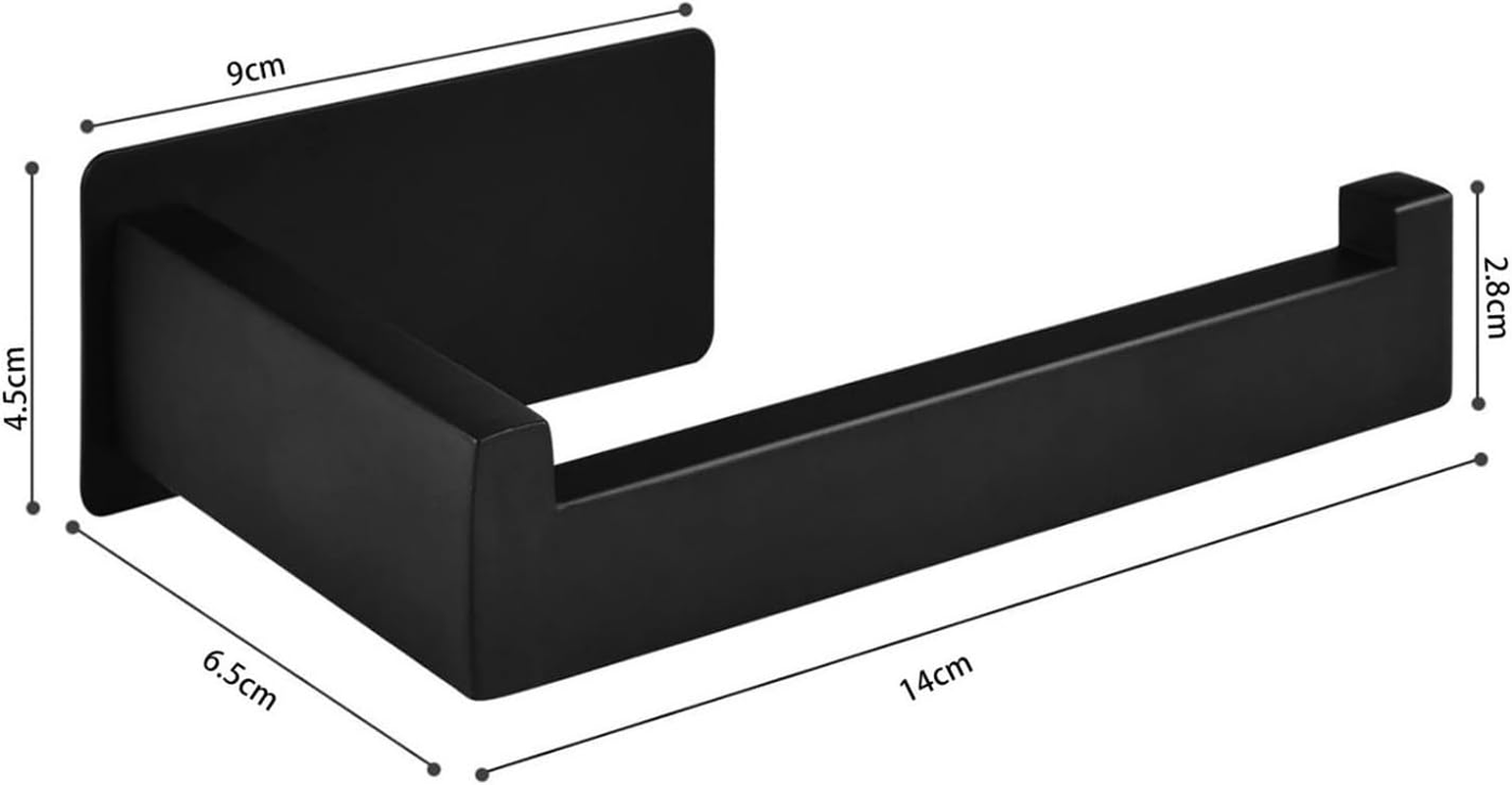 Tongke Toilet Paper Holder Stainless Steel Toilet Roll Holder for Bathroom, Kitchen, Washroom Wall Mount (Black) - Black image number 3