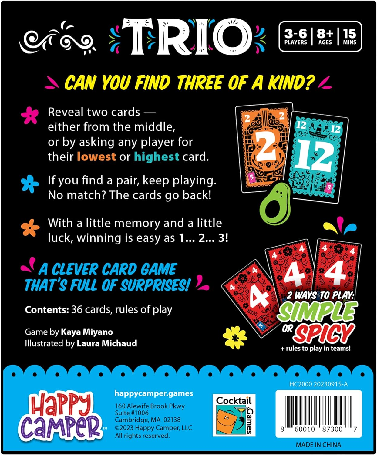 Happy Camper Trio Clever Card Game: Deduction & Memory, 3-6 Players, Ages 8+ image number 4