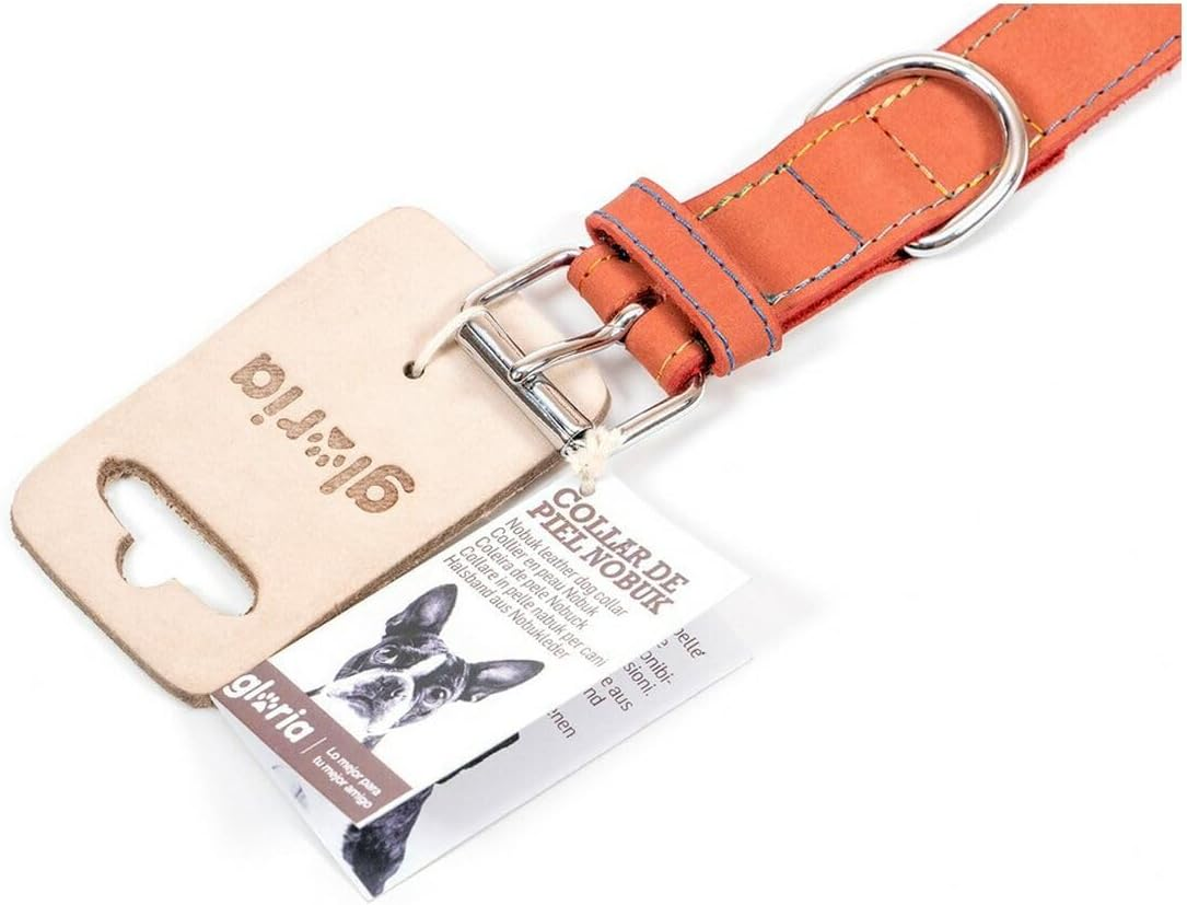 Gloria Nubuck Leather Dog Collar (40Cm) (Red), Red image number 4