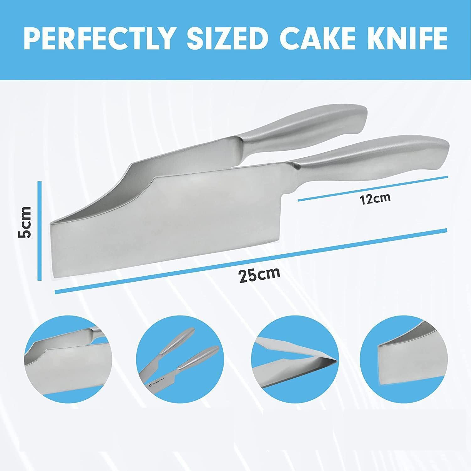 Cake Slicer Cutter, Stainless Steel Cake Server, Pie Knife Cake Lifter Tools,Cake Knife,Pie Cutter Guider Bread Pizza,For Cakes, Pie, Pizza and Desserts image number 5
