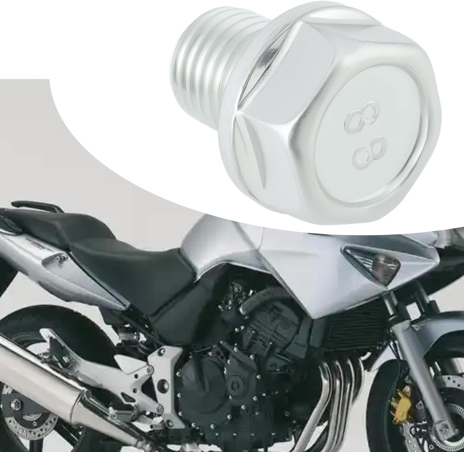 Emagtech 2Set Motorcycle Sump Bolt Plug M12*1.5 with Washer, Oil Drain Plug 92800-12000, 90407-259-000 Compatible with Honda CBF600 CBF1000 CBR125 CBR250 CBR600F image number 3